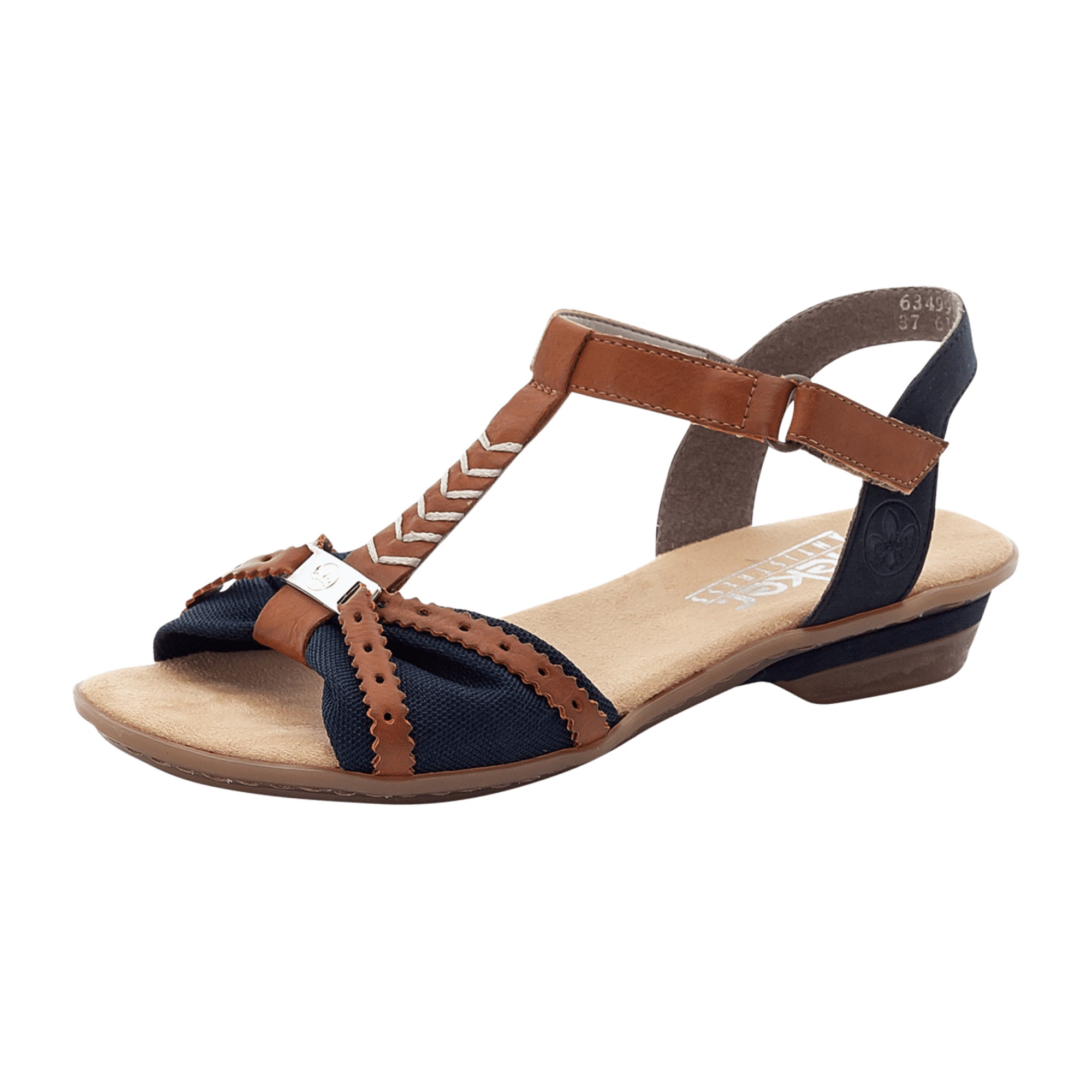 Rieker FSK Women's Blue Sandals with Straps and Velcro Closure