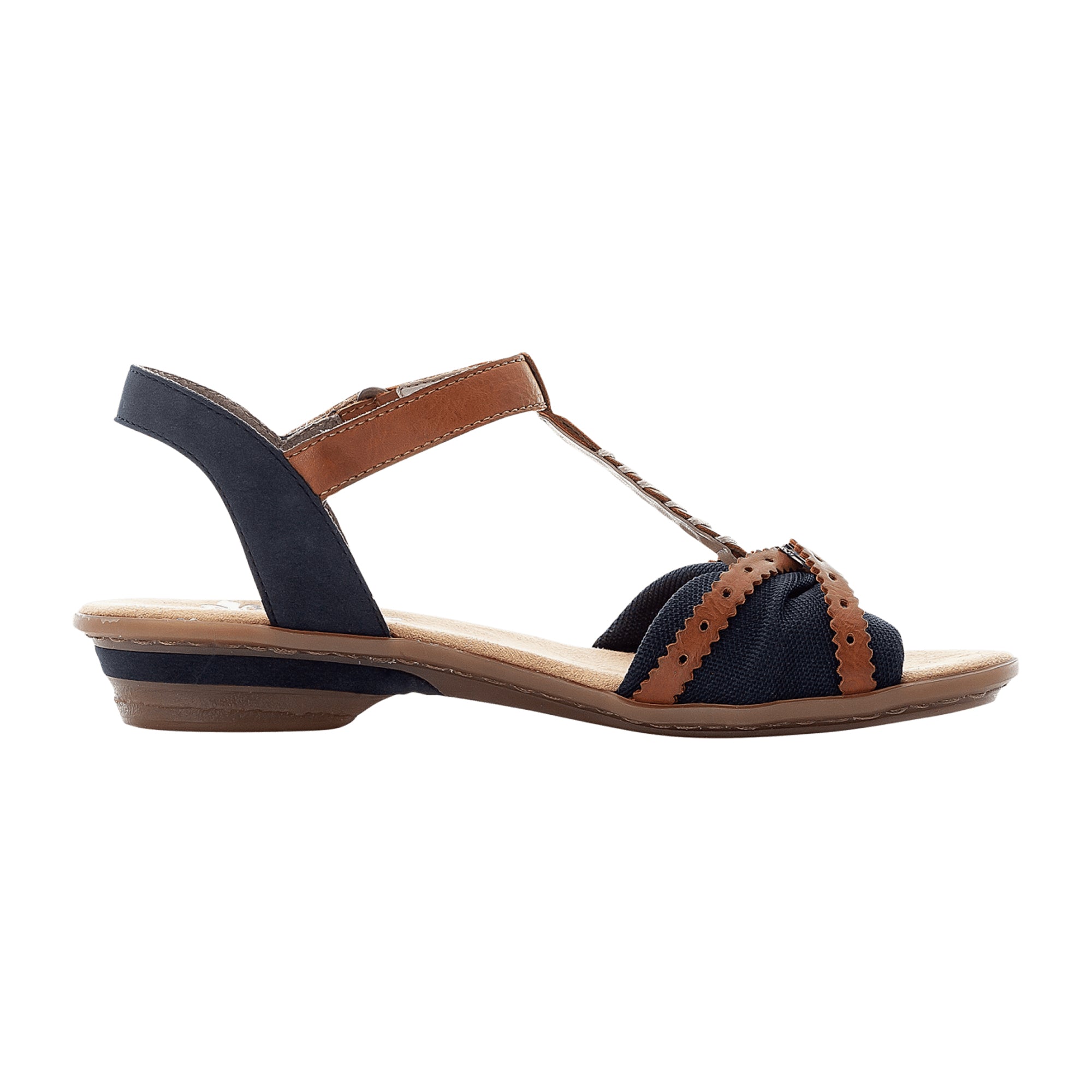 Rieker FSK Women's Blue Sandals with Straps and Velcro Closure