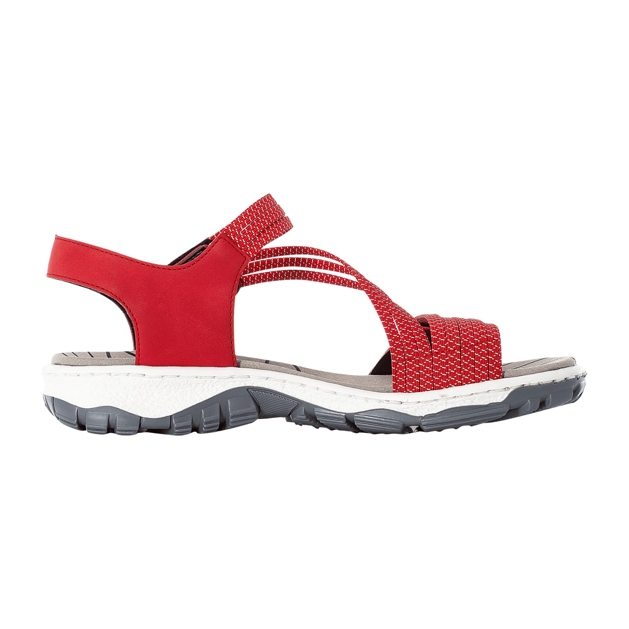 Rieker Women's Red Sandals Comfortable Adjustable Straps Outdoor Footwear