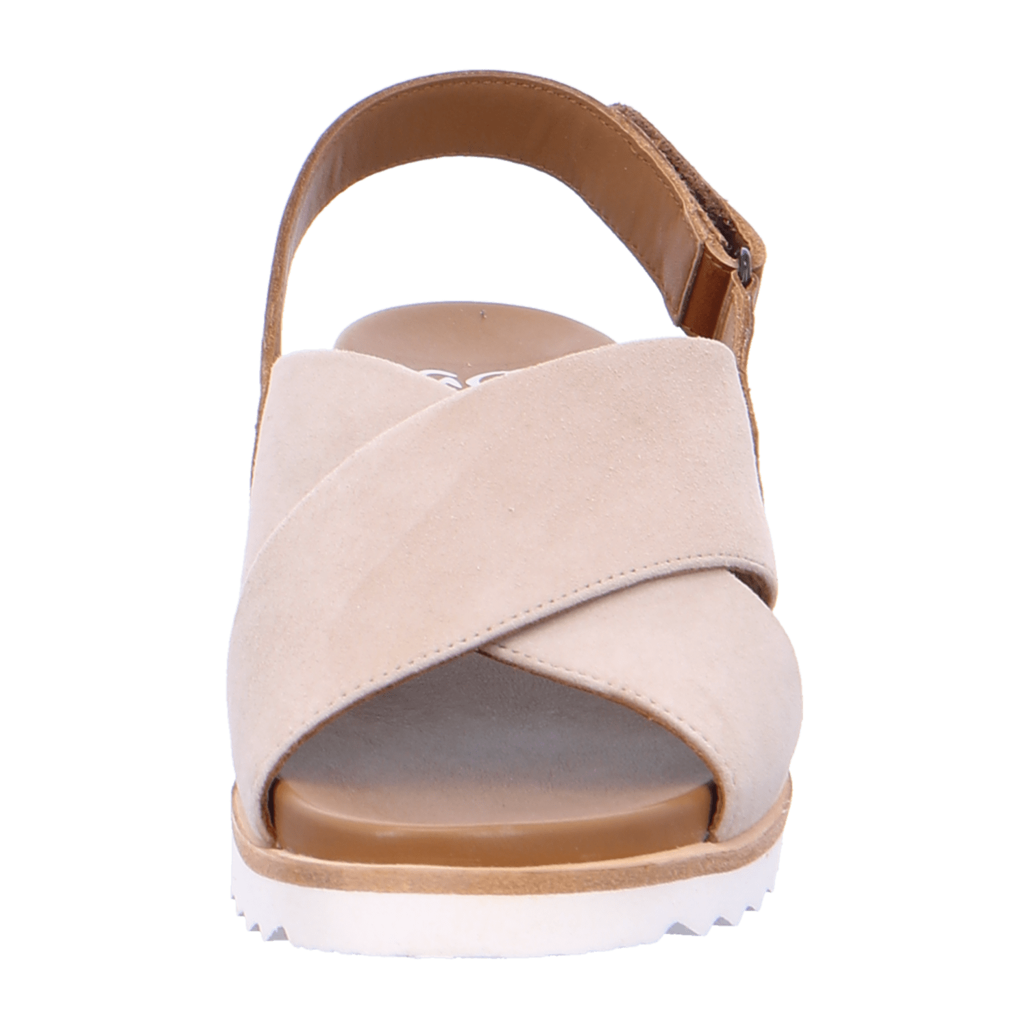 ARA VALENCIA Women's Nubuck Leather Wedge Sandal Slipper in Beige