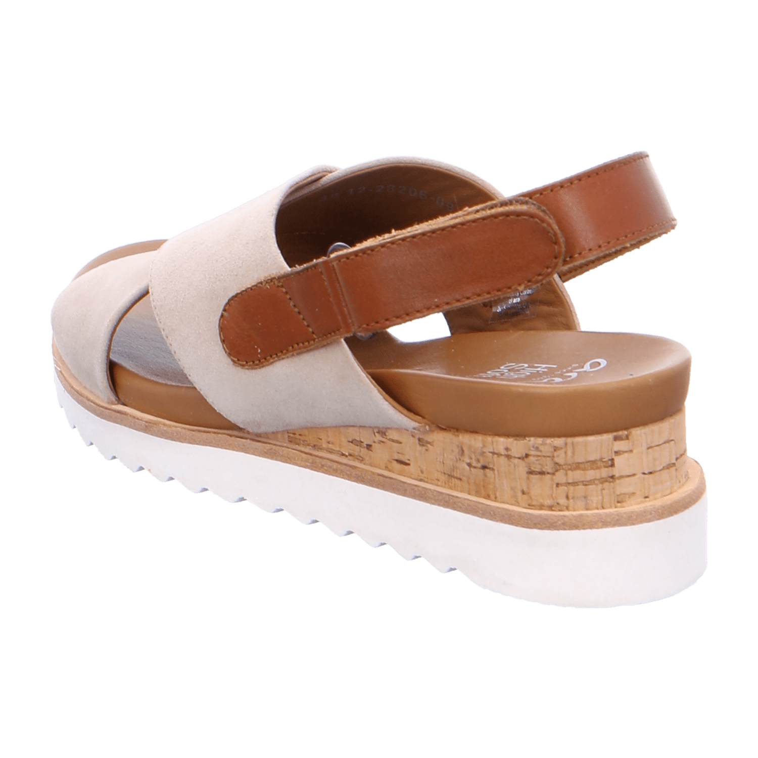 ARA VALENCIA Women's Nubuck Leather Wedge Sandal Slipper in Beige