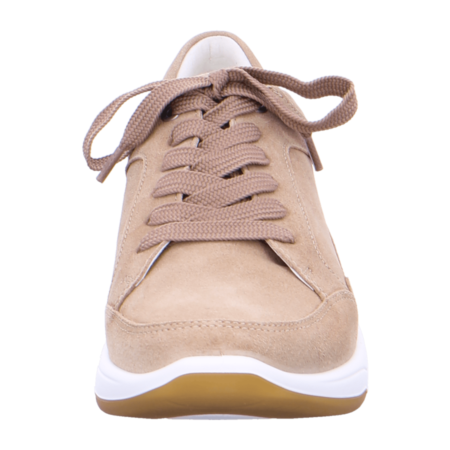 ARA MIAMI Women's Suede Sneakers in Beige with Lace-Up Closure and Round Toe