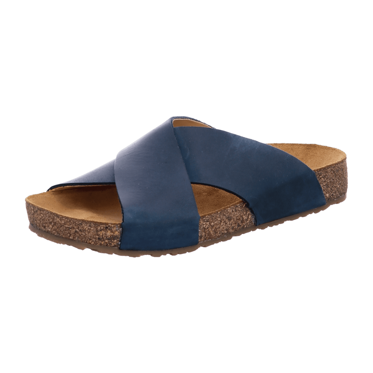 Haflinger Bio Mio Women's Leather Sandals Blue - Cork Footbed