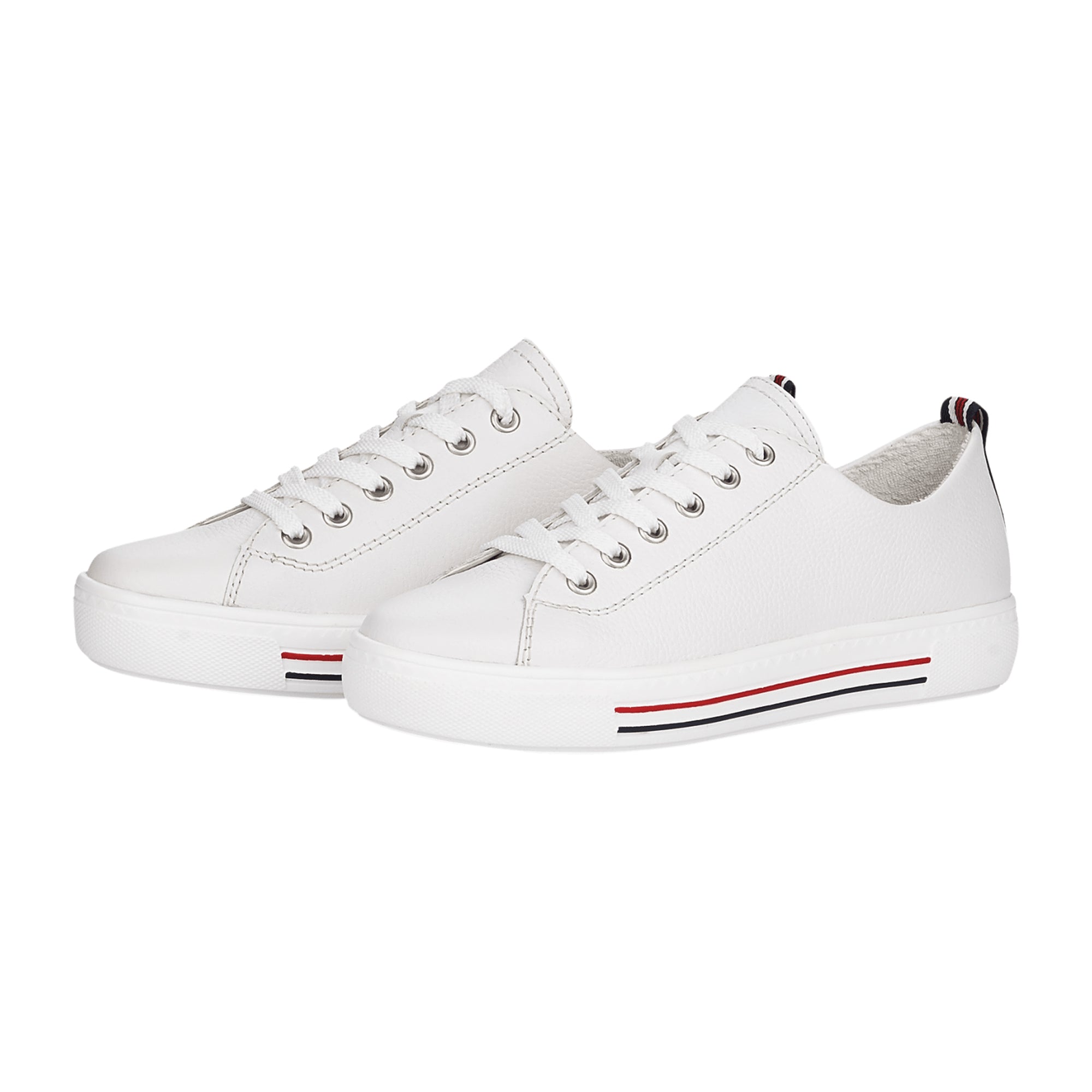 Remonte Women's White Leather Lace-Up Shoes with Soft Footbed and Comfort Fit - Bartel-Shop