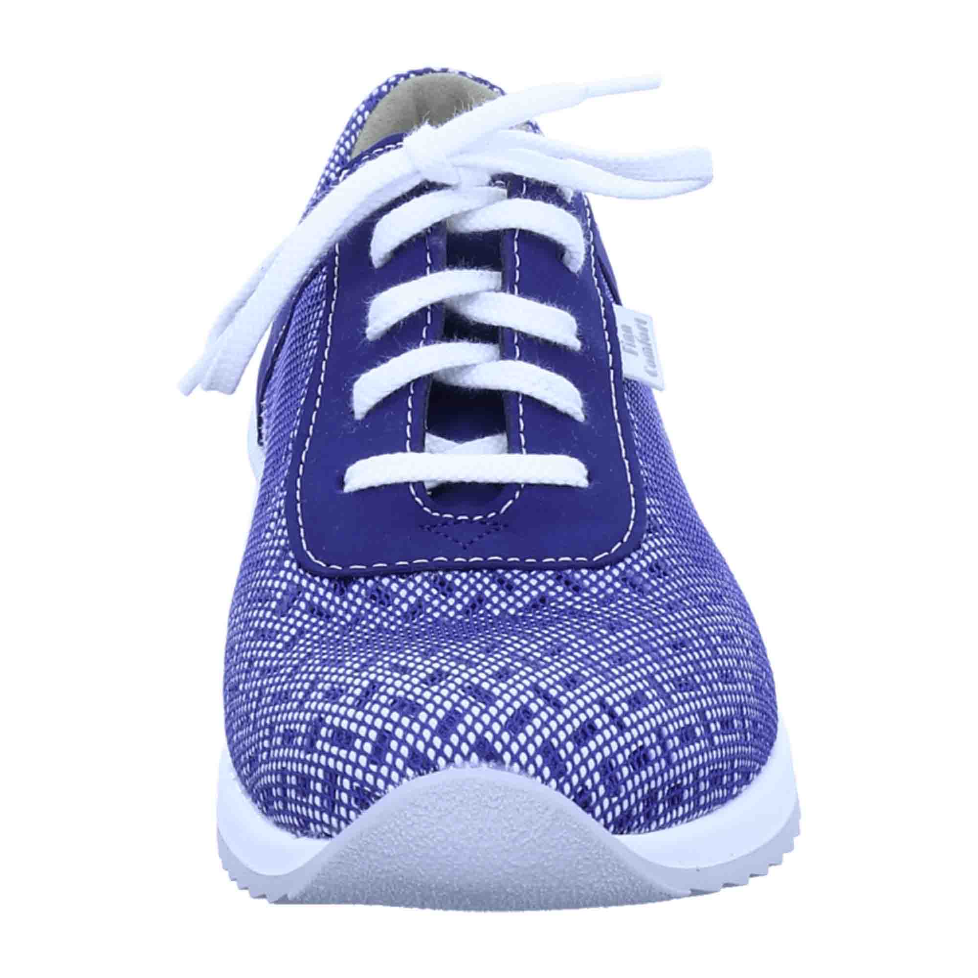 Finn Comfort Kobalt Blue Lace-Up Shoes - Comfortable, Removable Insole Women's Shoes, Blue Textile/Leather Mix