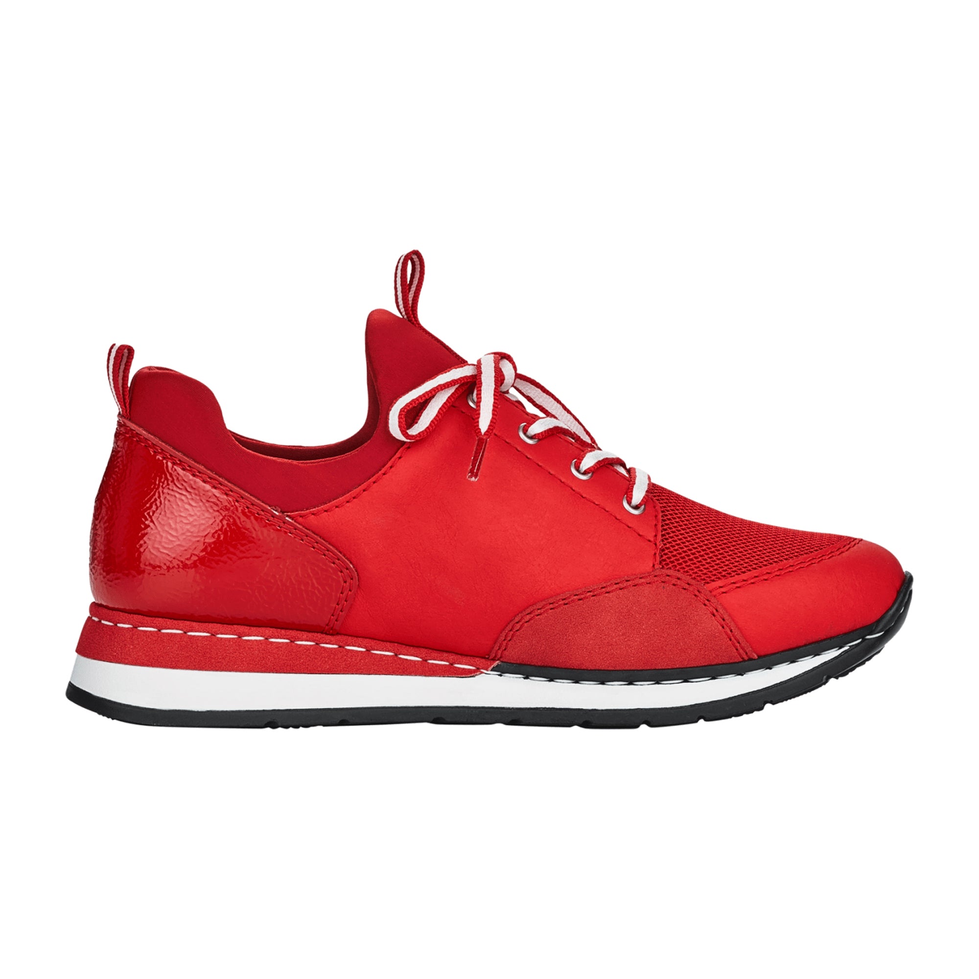 Rieker Women's Red Lace-Up Shoes N308133 Synthetic Leather Casual Comfort