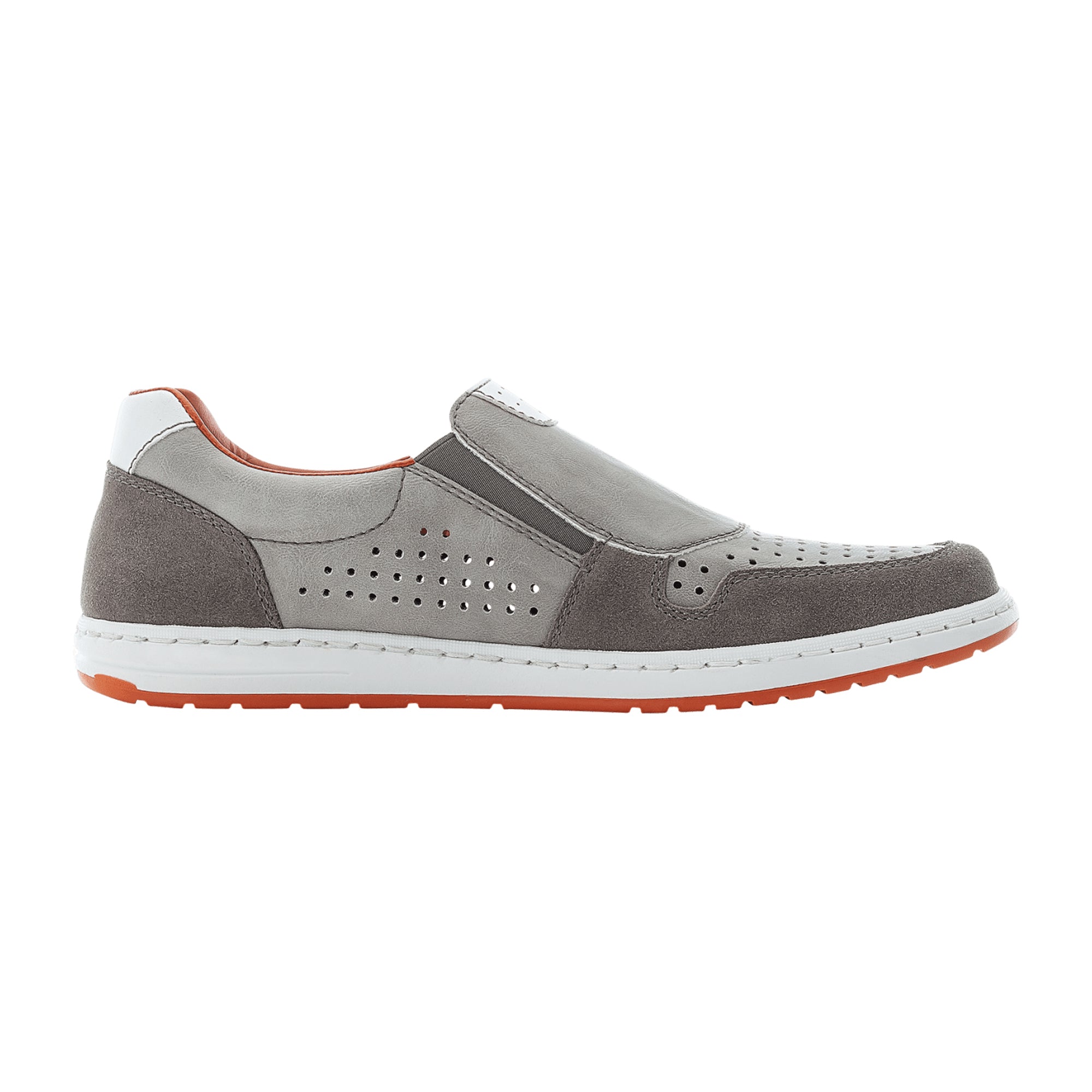 Rieker Men's Grey Slip-On Shoes Synthetic Leather Casual Comfort