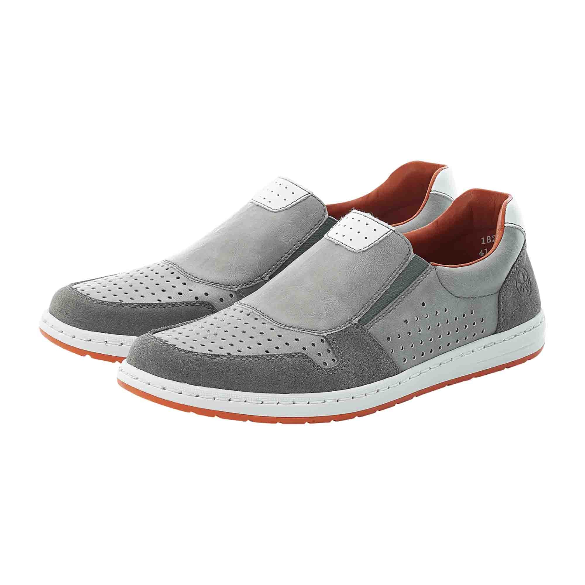 Rieker Men's Grey Slip-On Shoes Synthetic Leather Casual Comfort