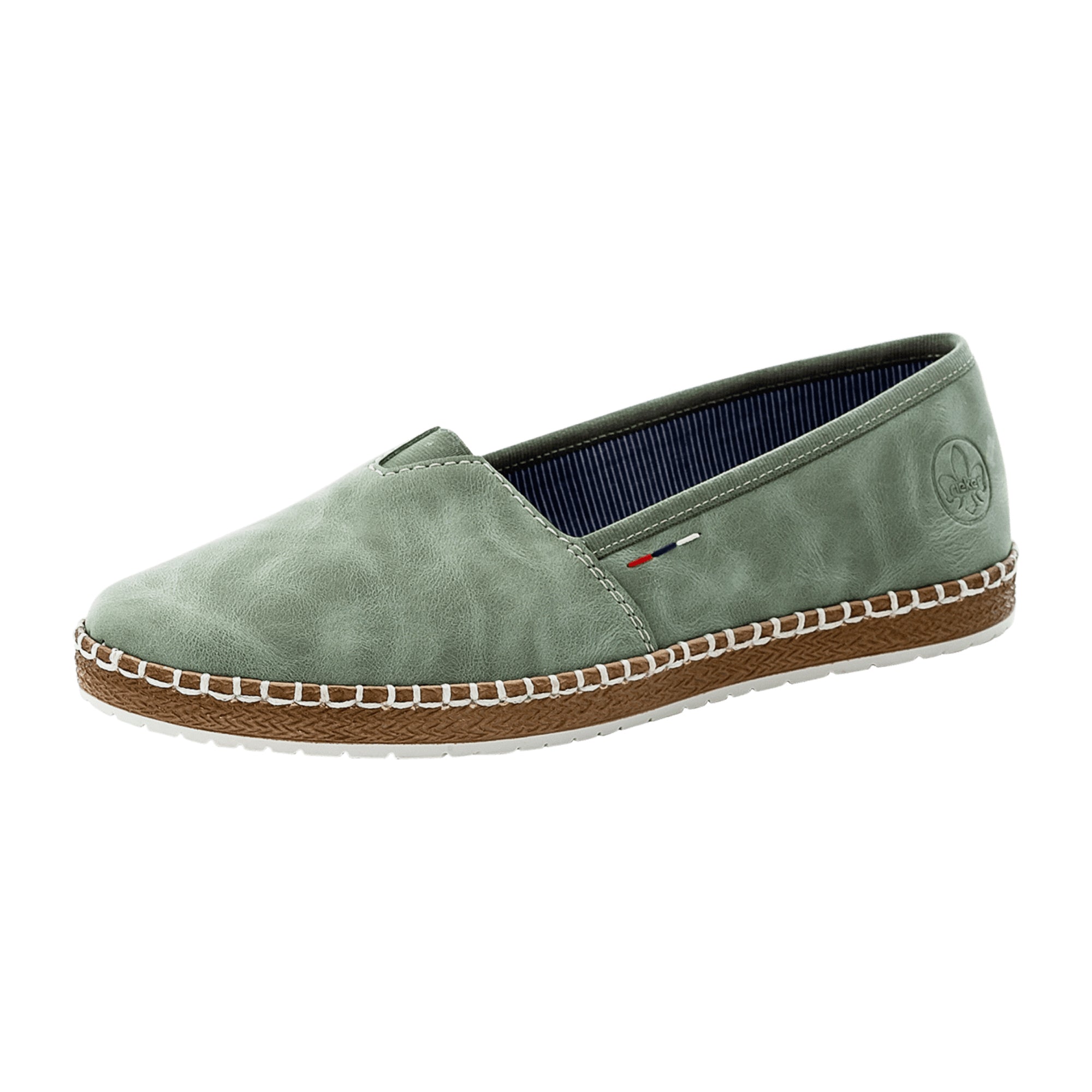 Rieker FSK Women's Green Slip-On Shoes Comfortable Lightweight Casual Footwear