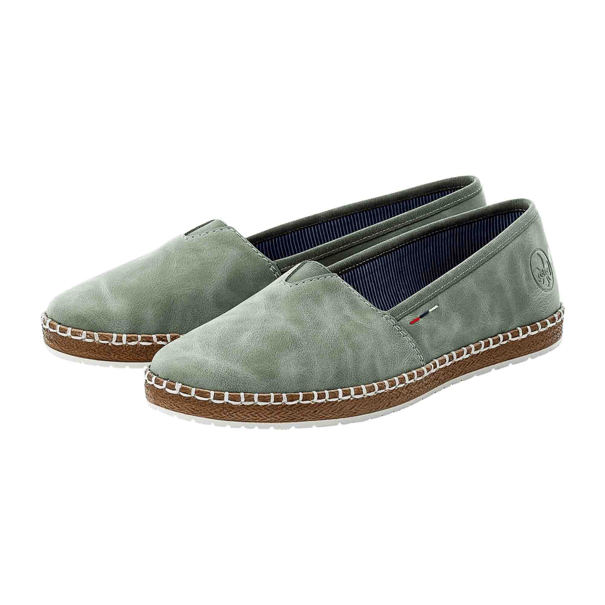 Rieker FSK Women's Green Slip-On Shoes Comfortable Lightweight Casual Footwear