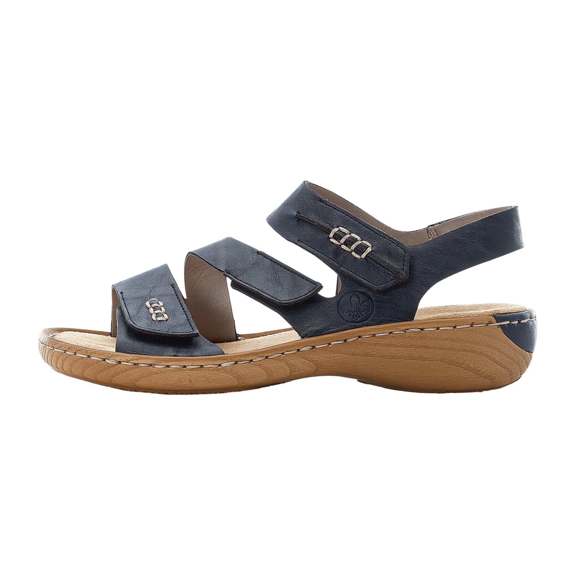 Rieker FSK Ladies Blue Sandals with Straps and Velcro Closure