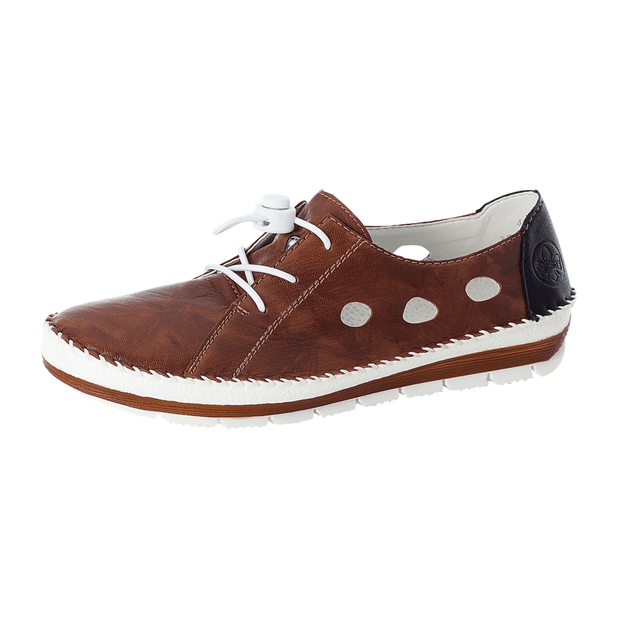 Rieker Women's Brown Slip-On Loafers with Perforated or Woven Design