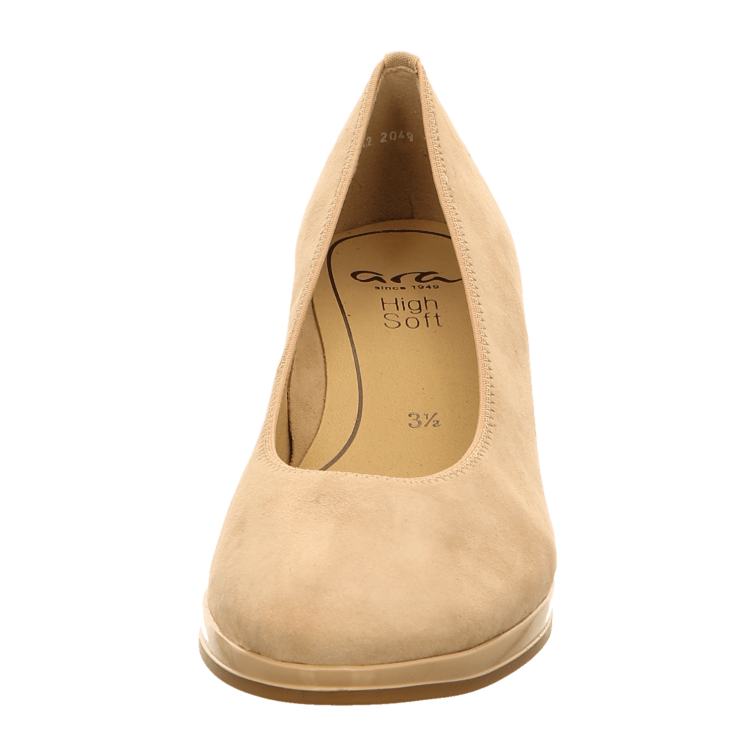 ARA ORLY Women's Pumps Nubuck Leather Beige Slip-On with Round Toe