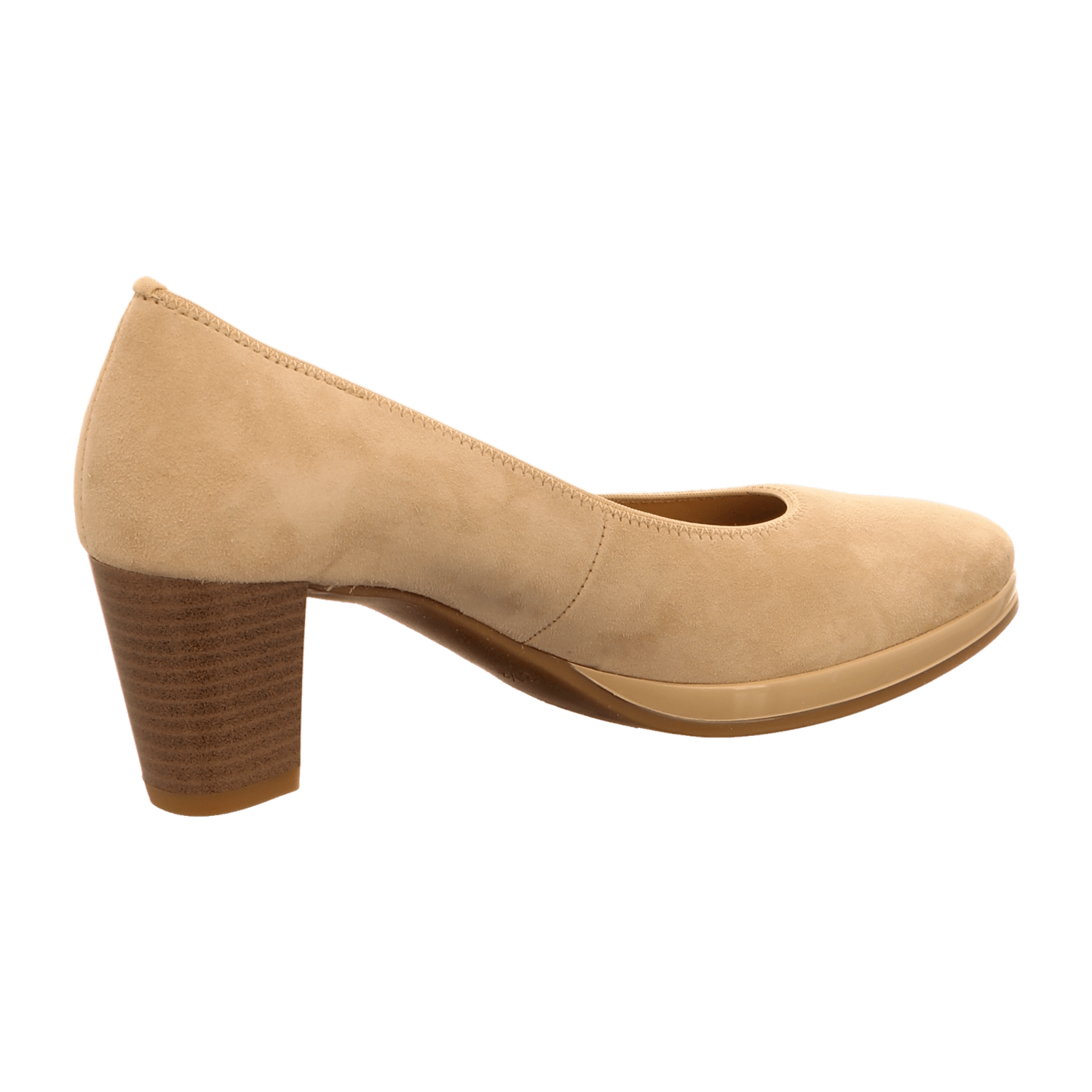 ARA ORLY Women's Pumps Nubuck Leather Beige Slip-On with Round Toe