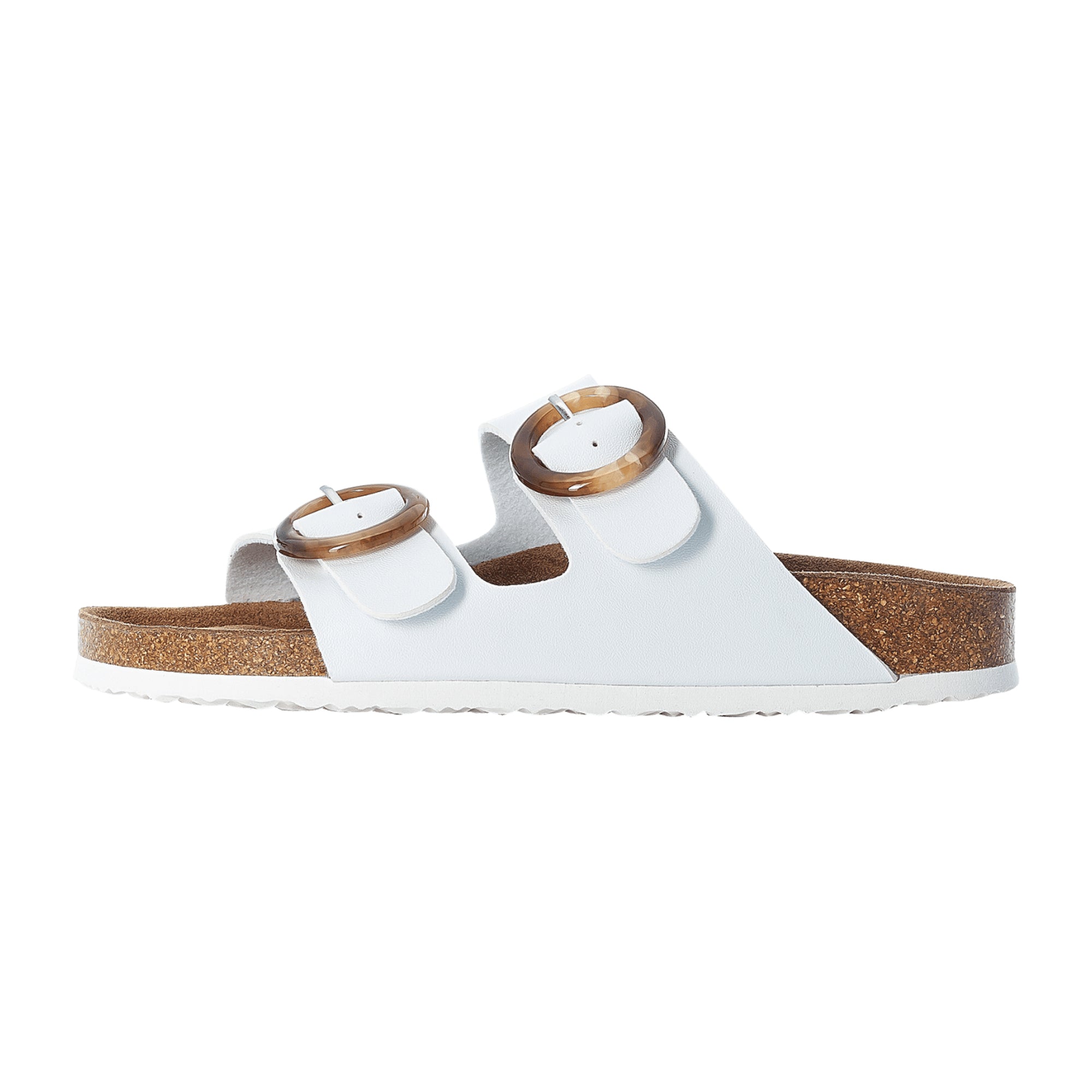 Rieker Women's White Slip-On Sandals with Wedge Heel and Open Toe