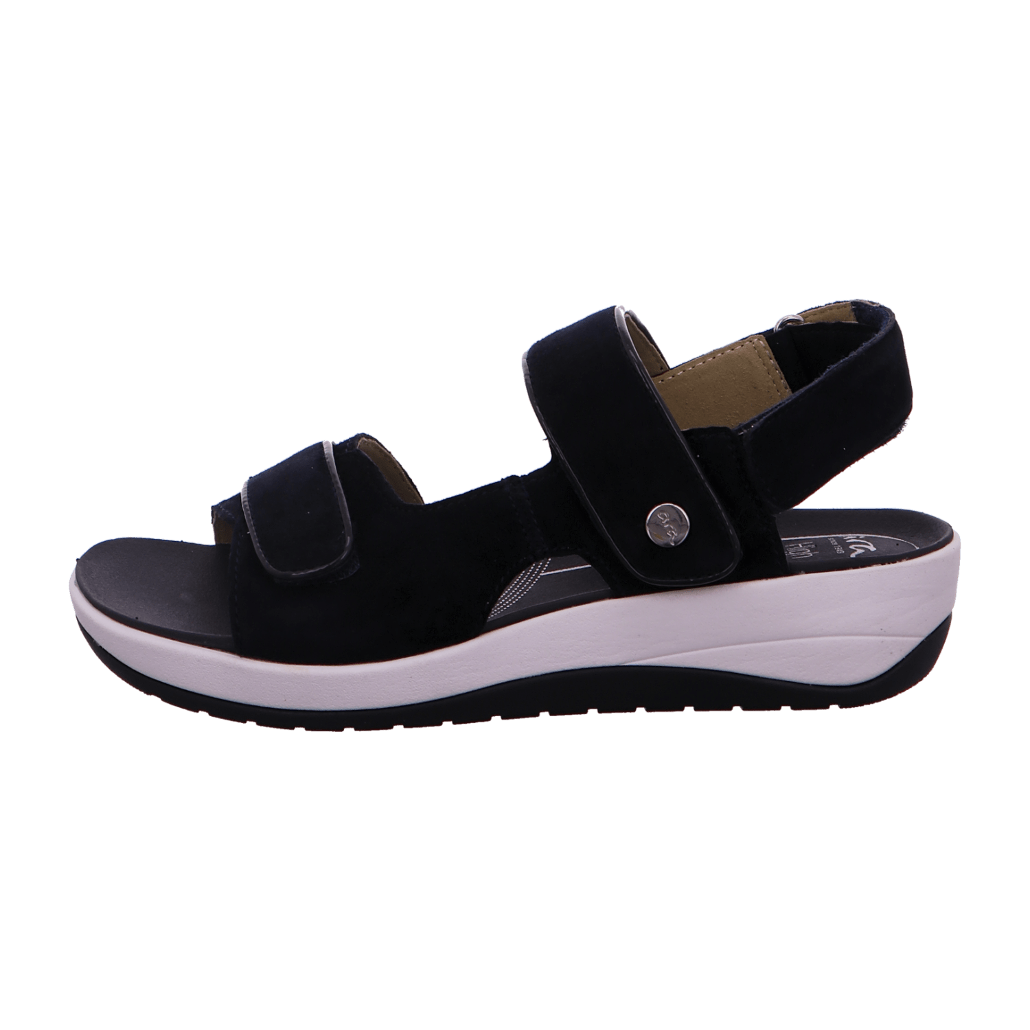 ARA San Mesh Women's Slippers with Ankle Strap in Blue Nubuck Leather