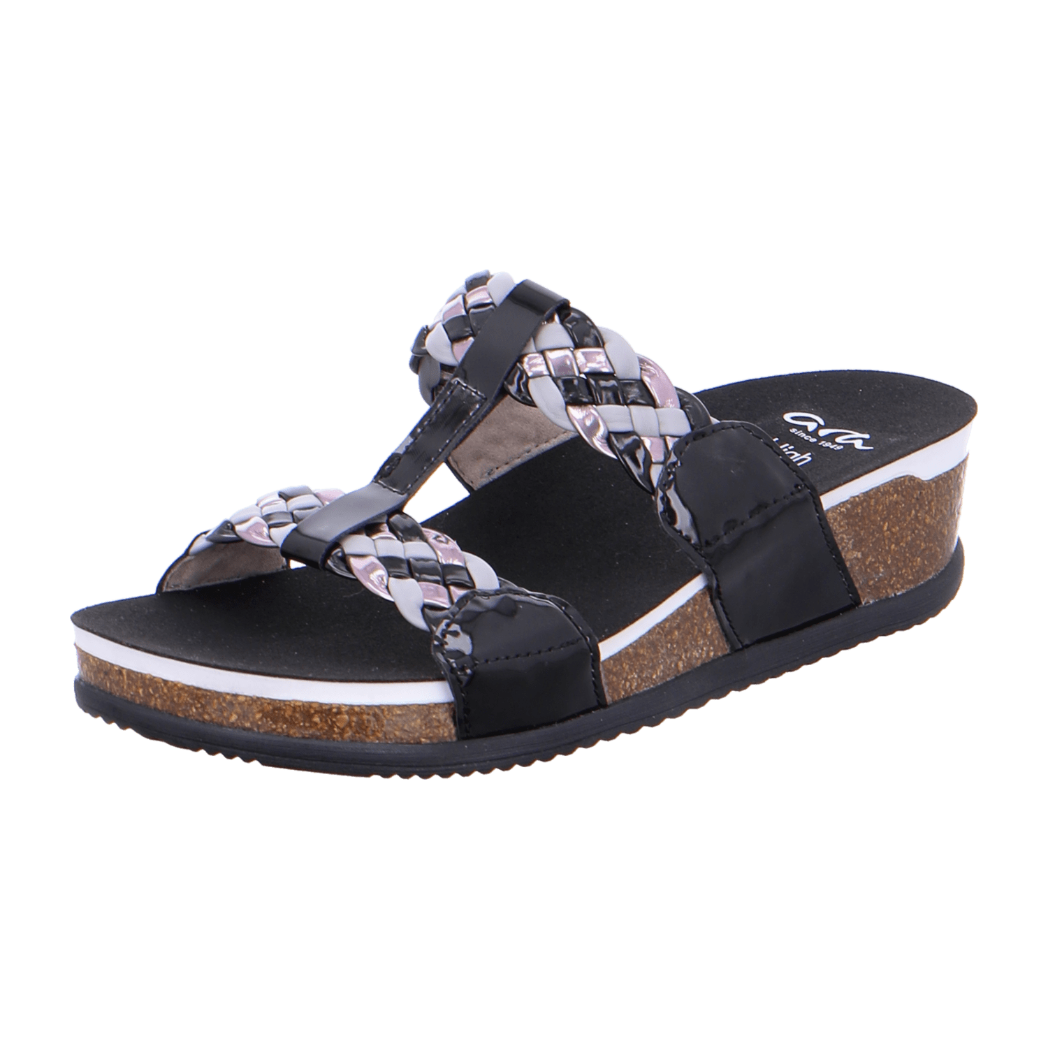 ARA NORDERNEY Women's Platform Sandals Colorful Patent Leather Cork Polyurethane