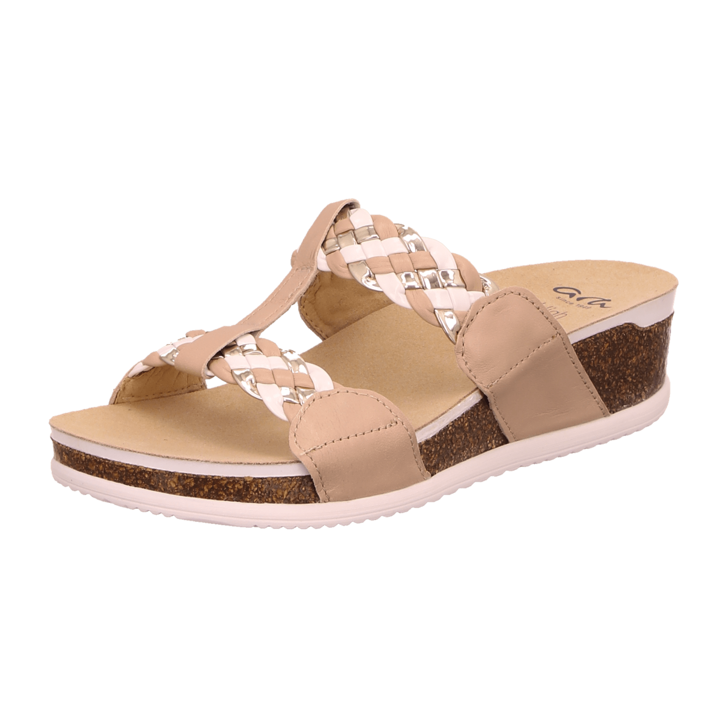 ARA NORDERNEY Women's Leather Slip-On Mules in Beige