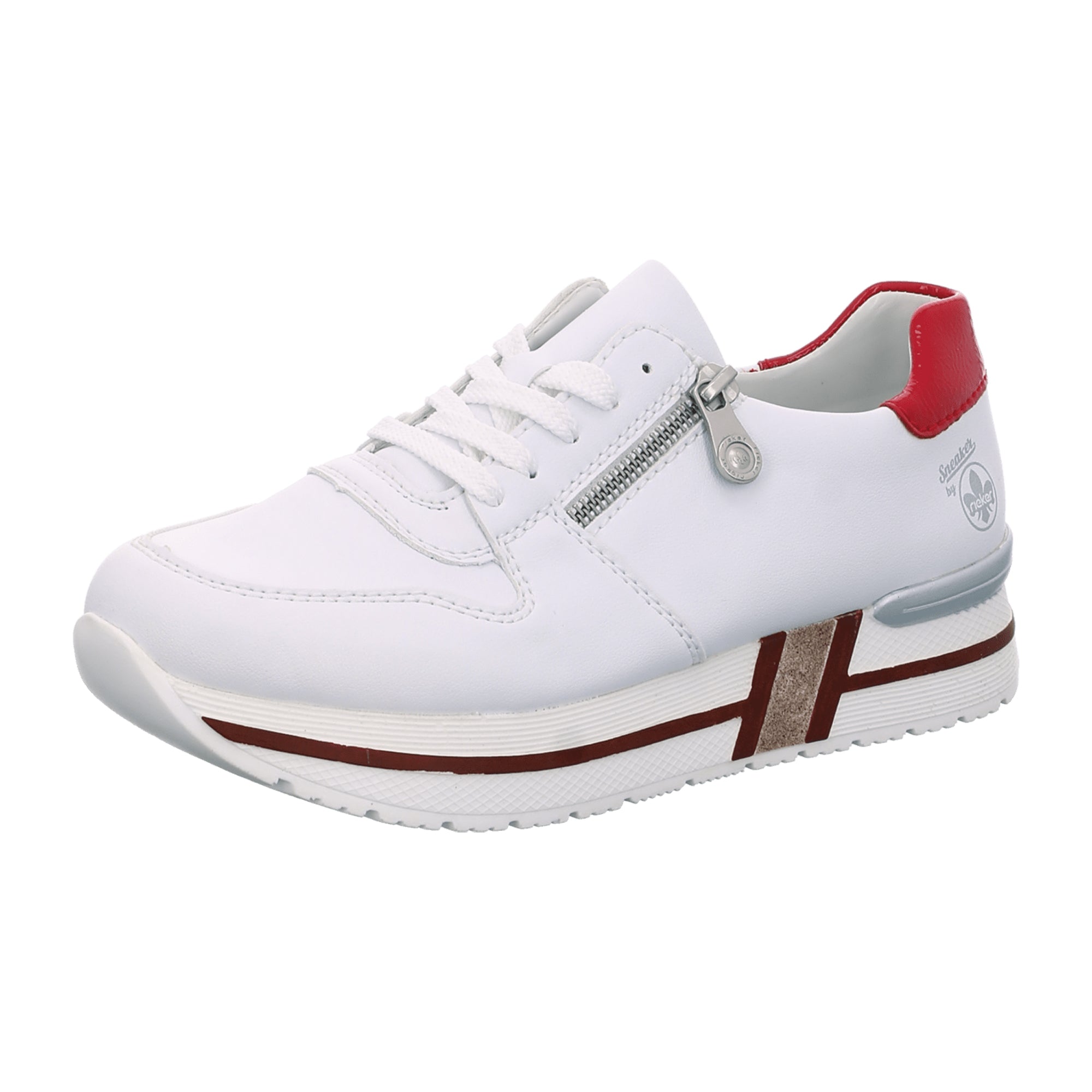 Rieker FSK Women's White Leather Lace-Up Casual Shoes