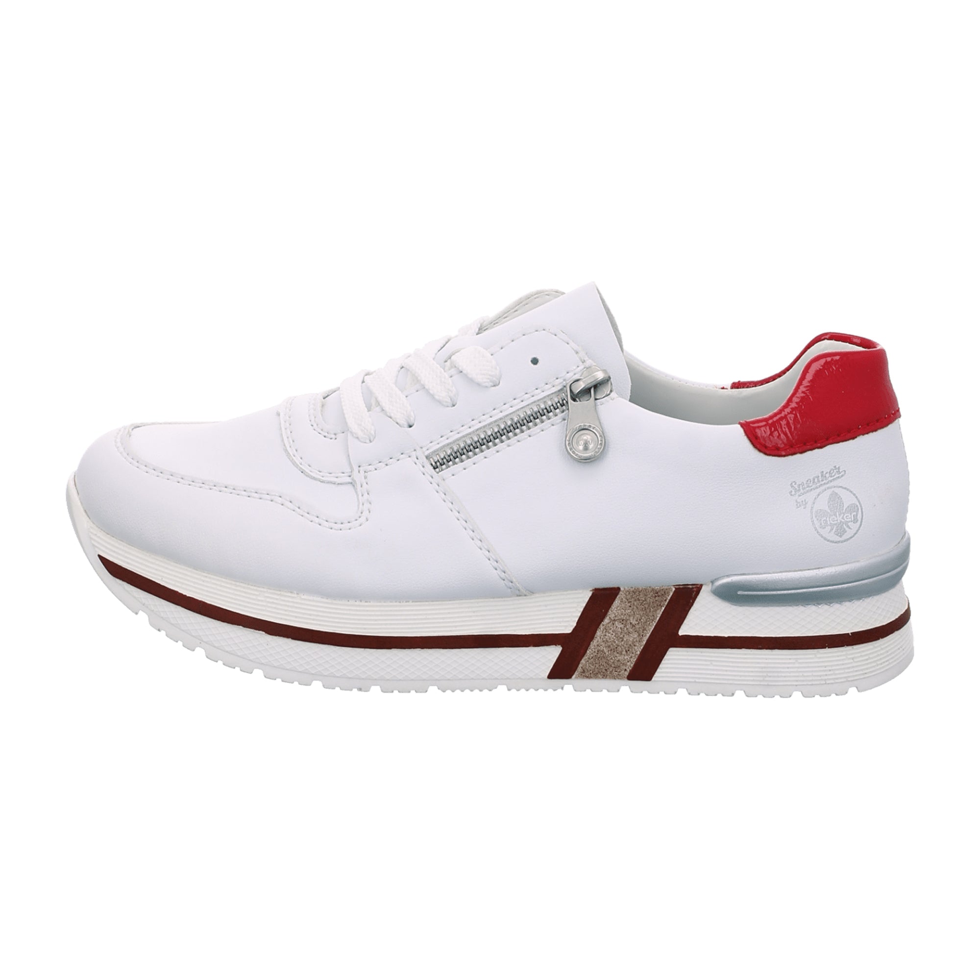 Rieker FSK Women's White Leather Lace-Up Casual Shoes