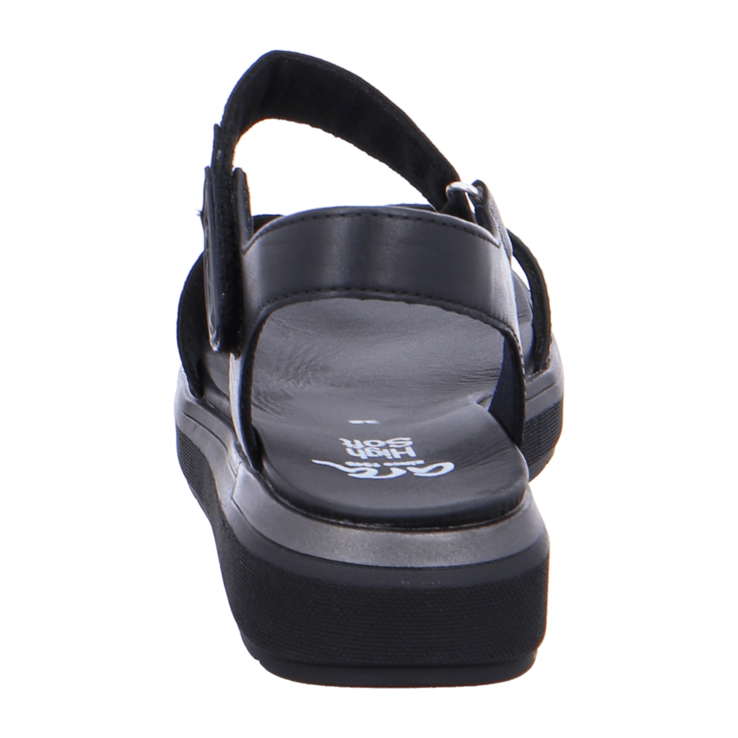 ARA IBIZA Women's Ankle Strap Slippers in Smooth Leather Open Toe Warm Lined Black