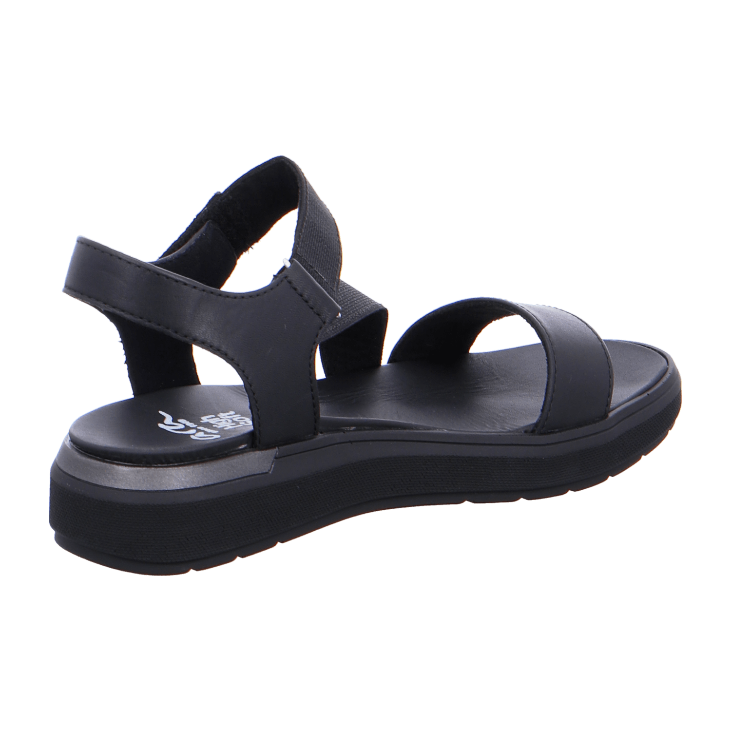 ARA IBIZA Women's Ankle Strap Slippers in Smooth Leather Open Toe Warm Lined Black