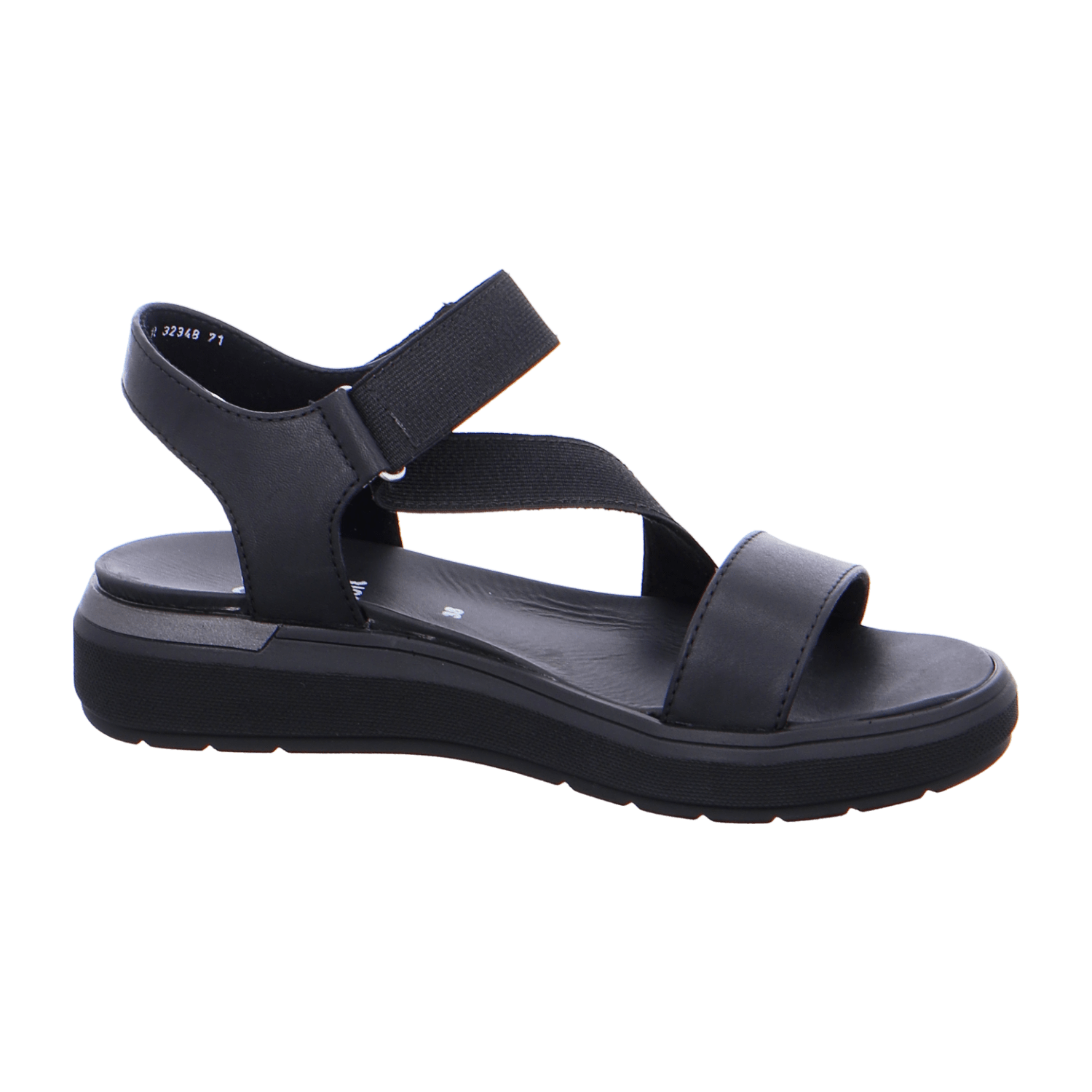 ARA IBIZA Women's Ankle Strap Slippers in Smooth Leather Open Toe Warm Lined Black