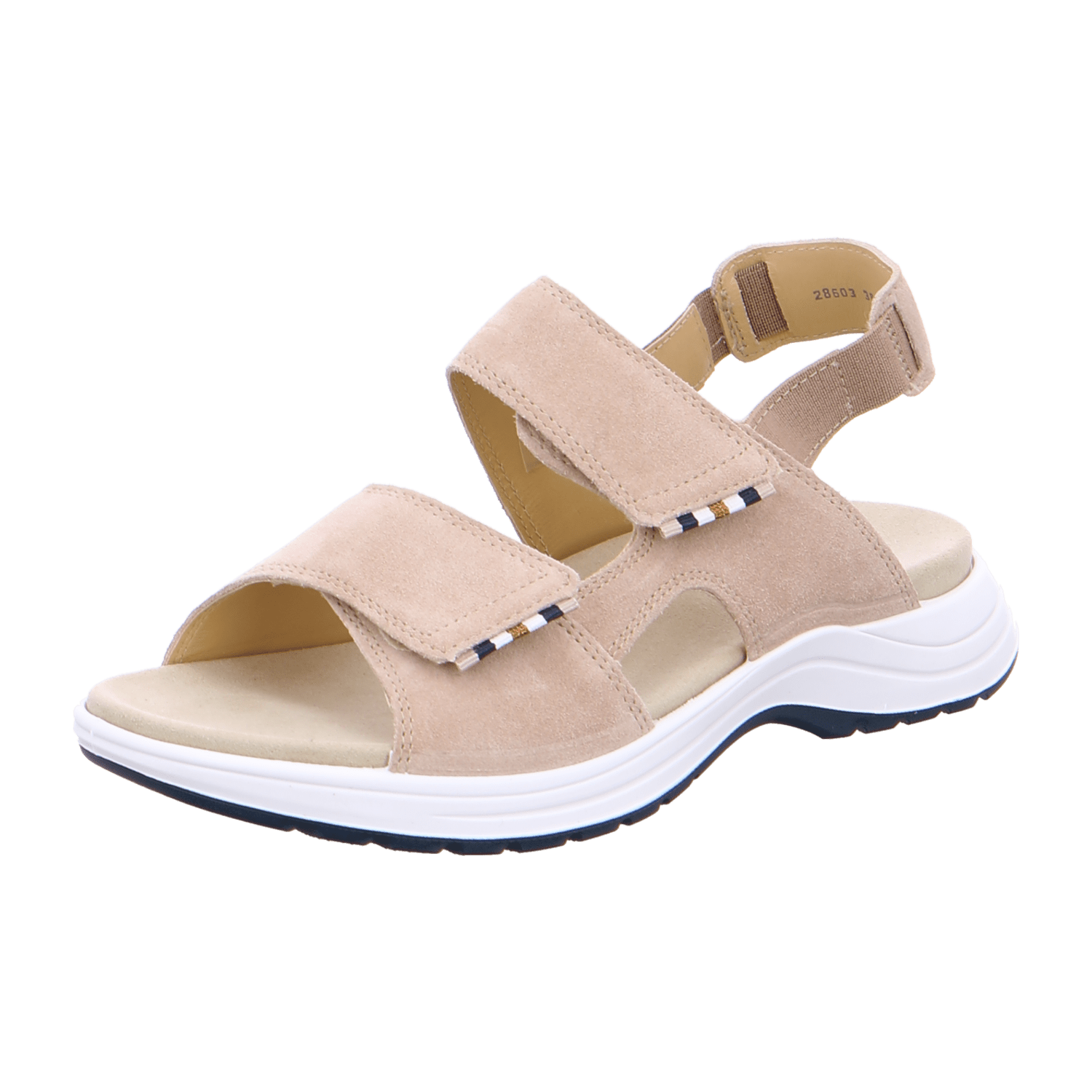 ARA Panama Women's Sandal Suede Beige with Hook-and-Loop Closure and Ankle Strap