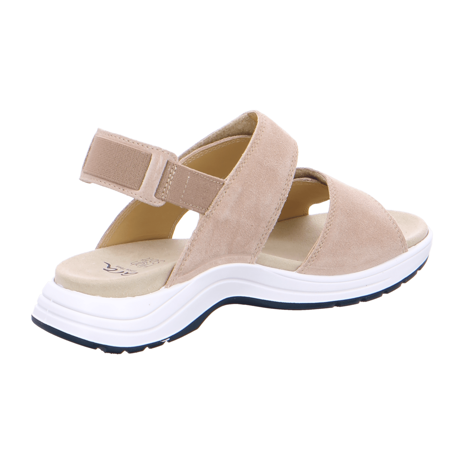 ARA Panama Women's Sandal Suede Beige with Hook-and-Loop Closure and Ankle Strap