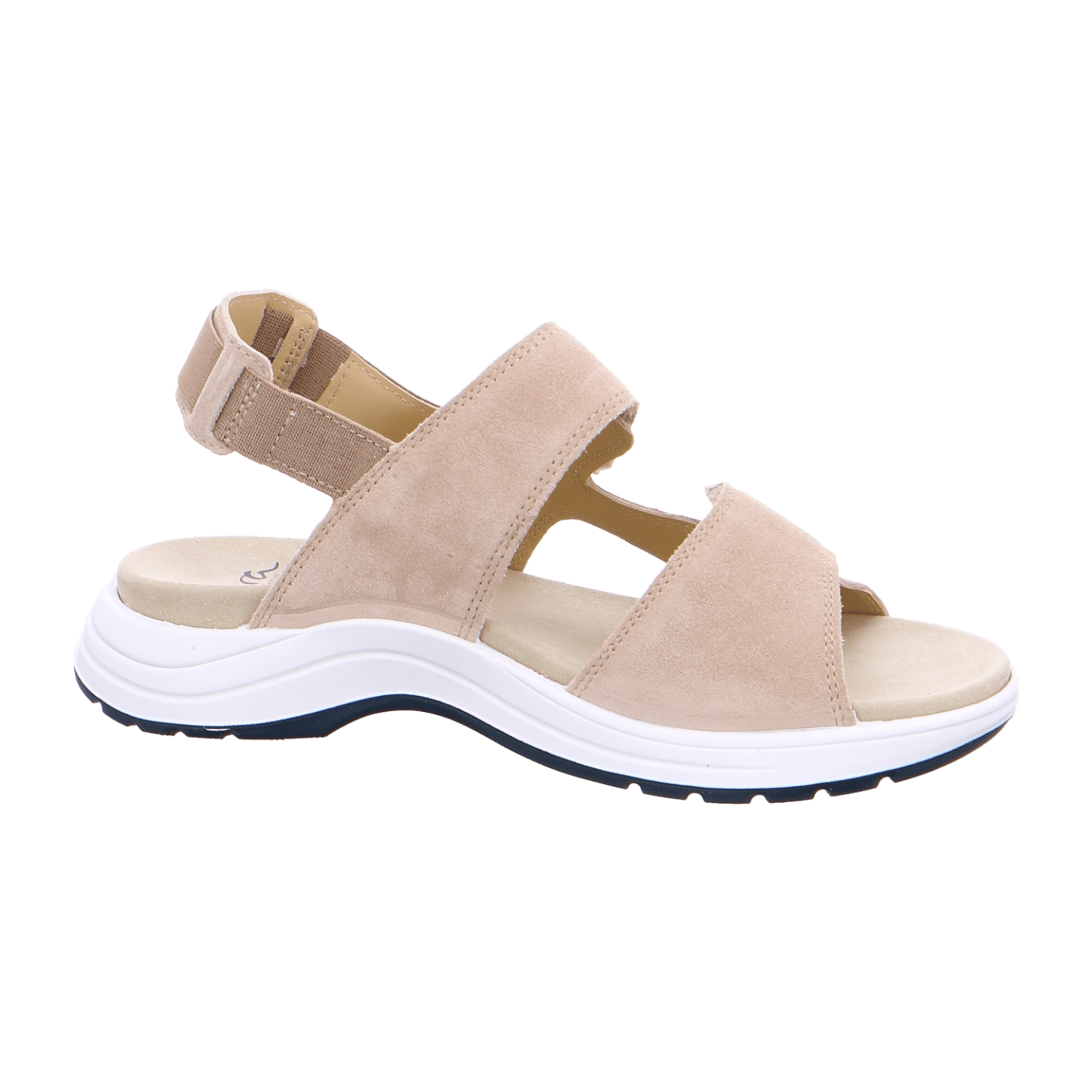 ARA Panama Women's Sandal Suede Beige with Hook-and-Loop Closure and Ankle Strap
