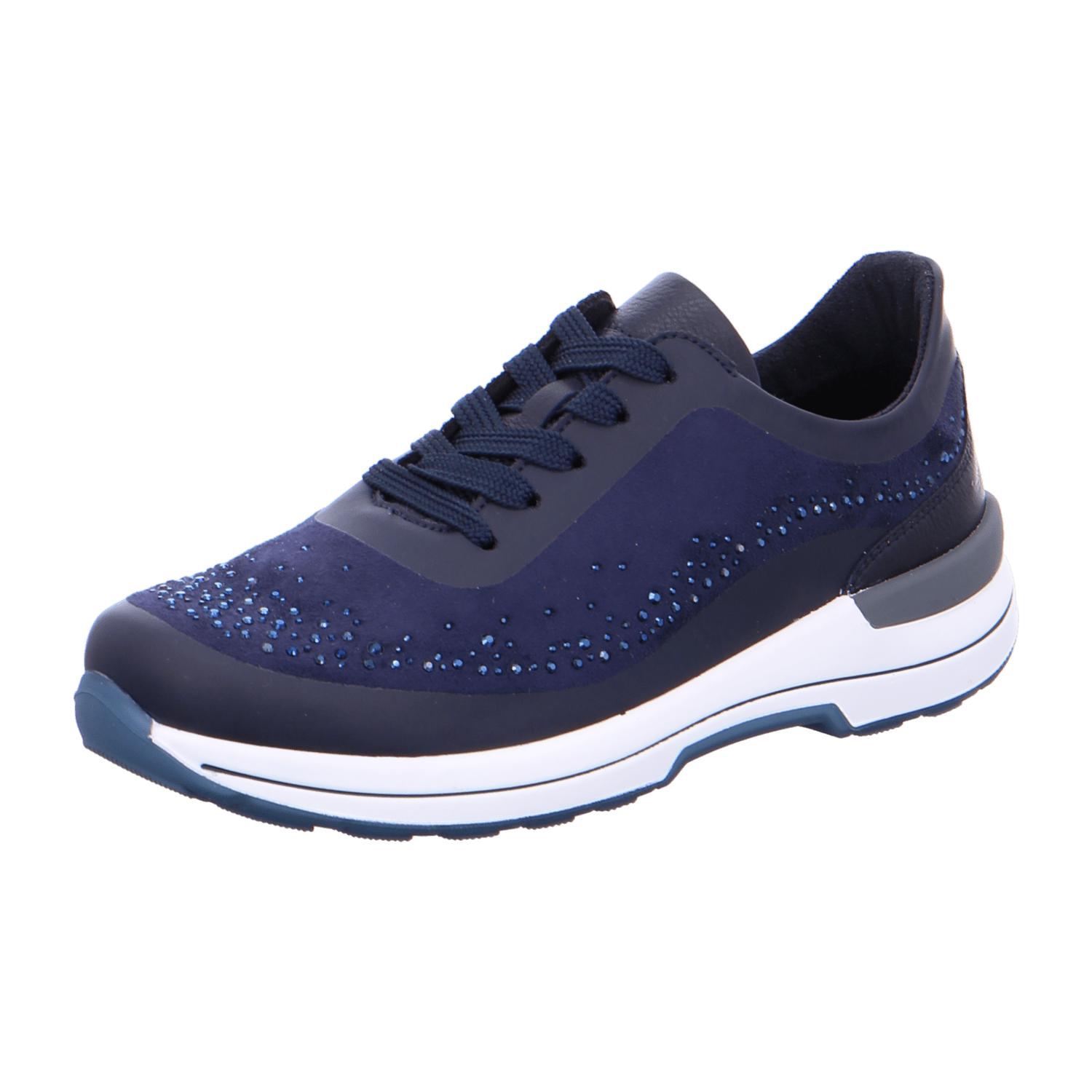 ARA NARA Women's Sneakers Blue Laced Cotton Synthetic Cold Weather Lined - Bartel-Shop
