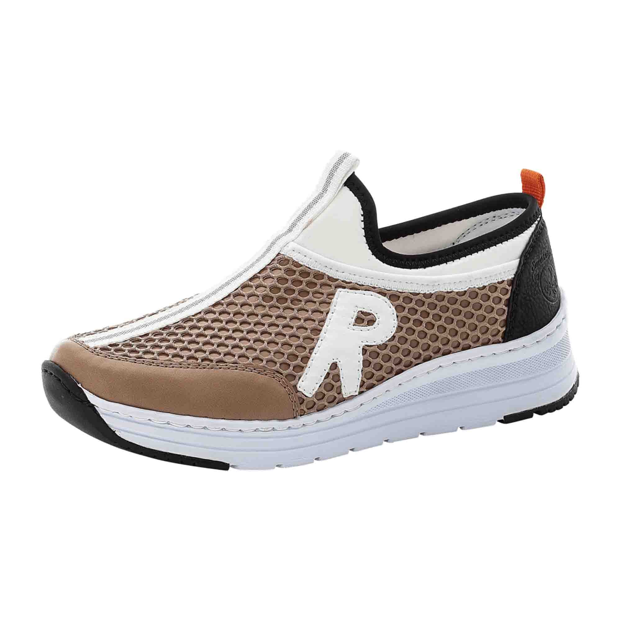 Rieker Women's Brown Slip-On Shoes Comfortable Antistress Design Synthetic Leather