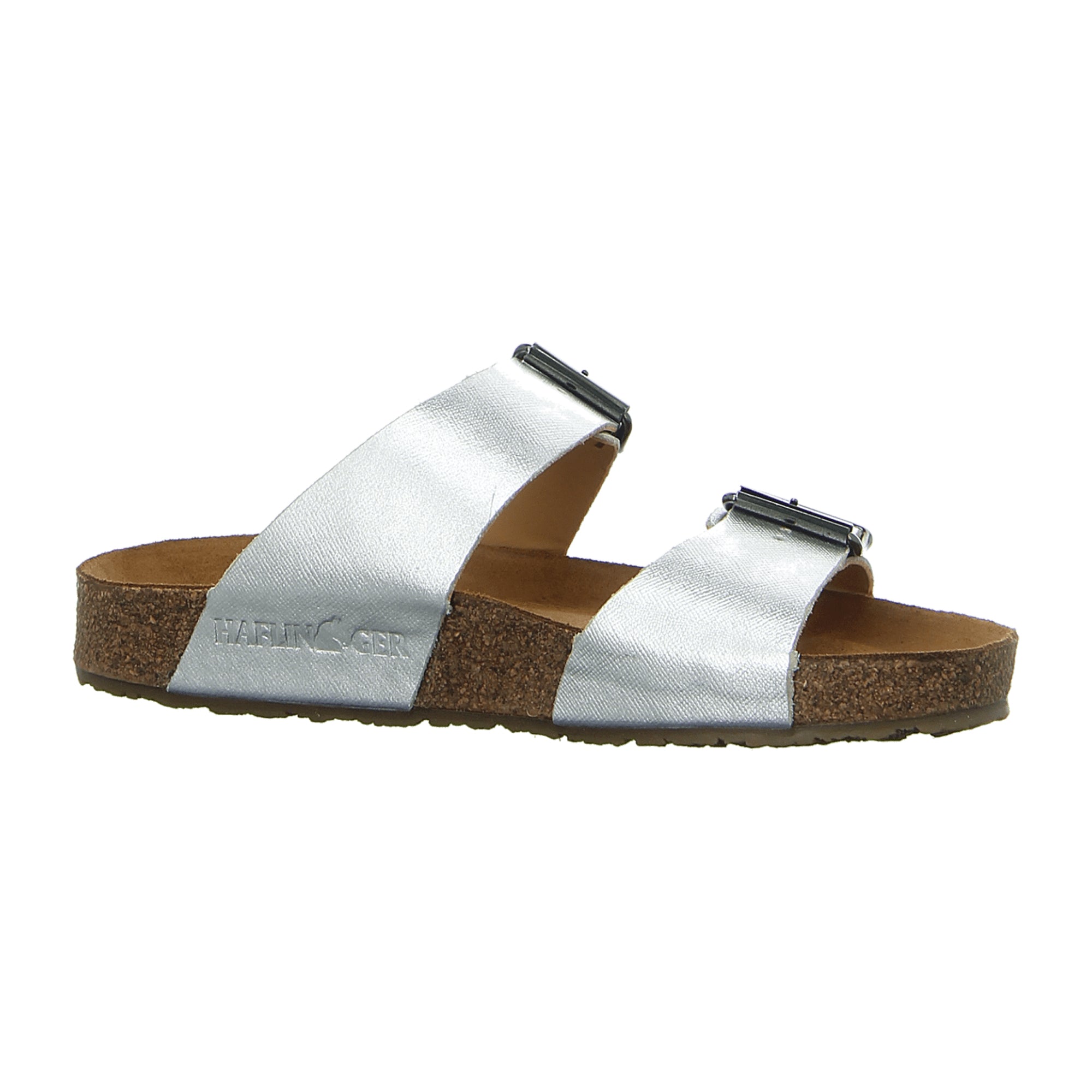 Haflinger Bio Andrea Women's Silver Sandals - Eco-Friendly, Stylish Comfort