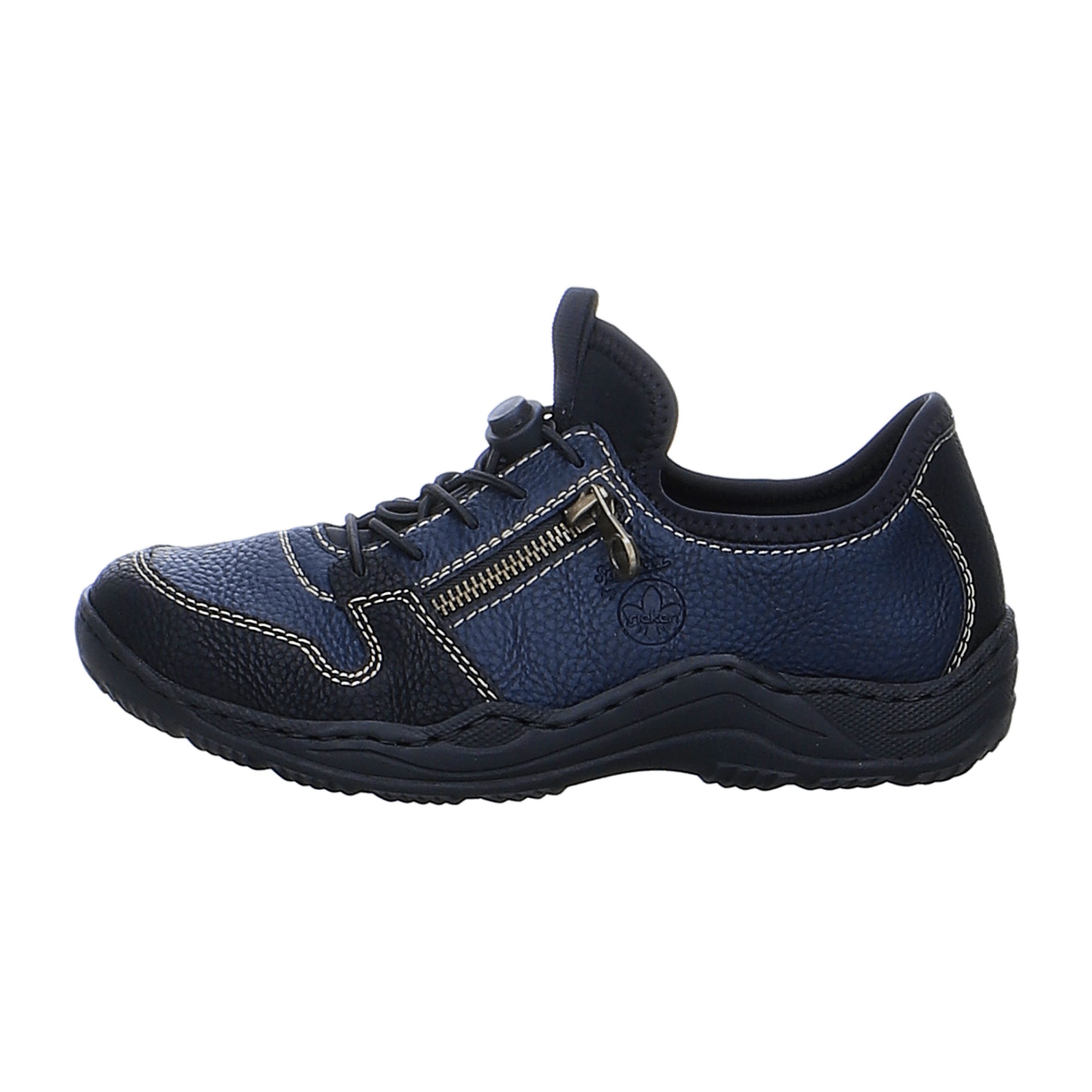 Rieker Women's Casual Blue Slip-On Shoes with Comfortable Shock-Absorbing Sole