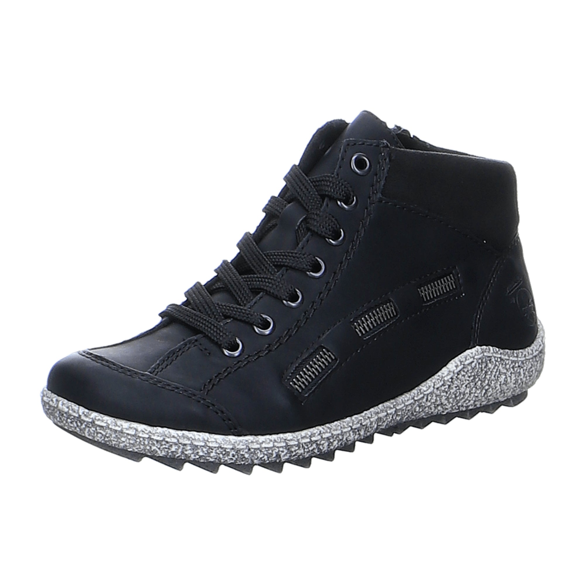 Rieker Women's Black Lace-Up Ankle Boots with Warm Lining