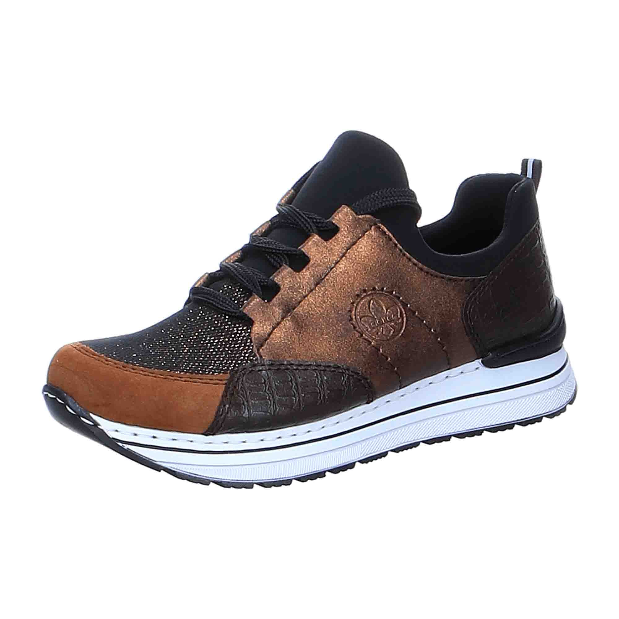 Rieker Women's Brown Lace-Up Shoes with Synthetic Leather and Textile Material