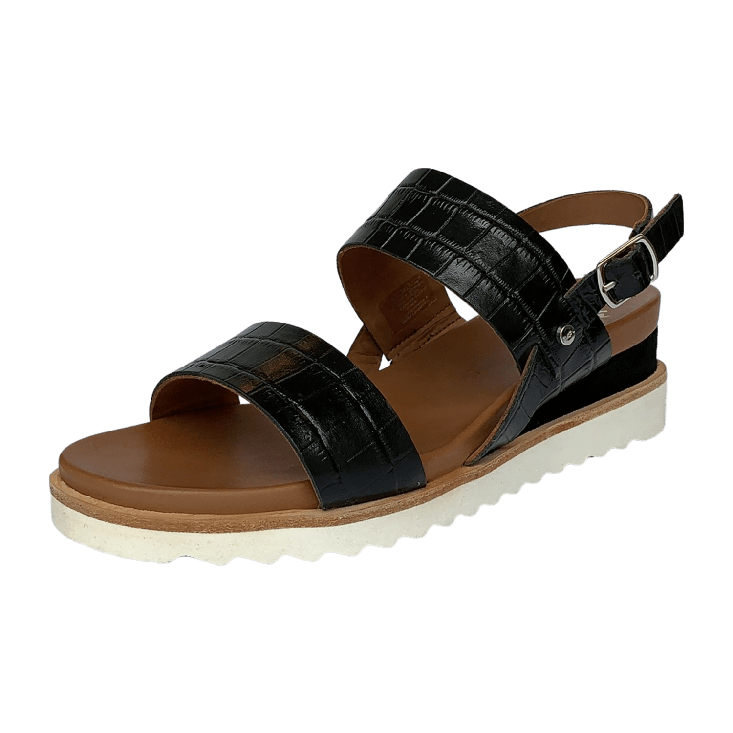 ARA VALENCIA VA Women's Leather Slip-On Mules with Ankle Strap in Black