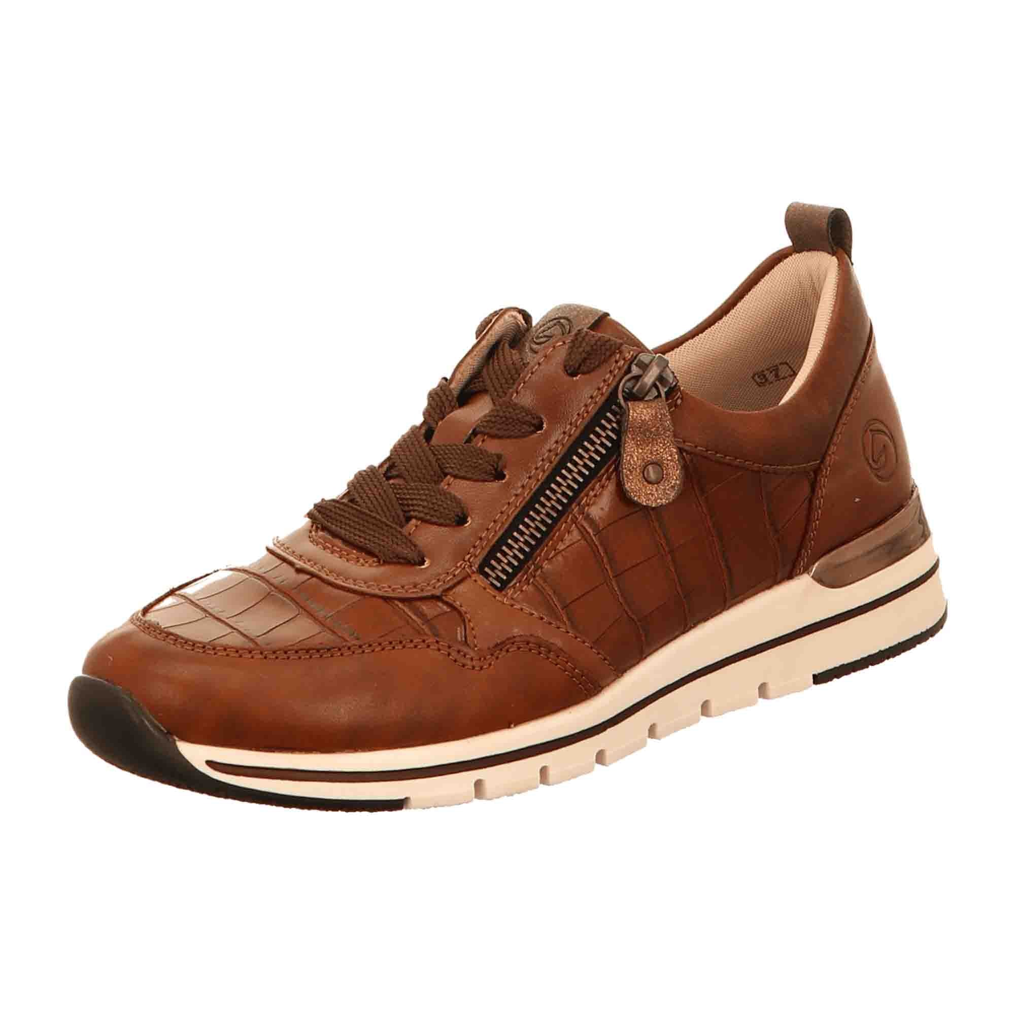 Remonte R6704-22 Brown Women's Flat Leather Synthetic Lace-Up Shoes - Bartel-Shop