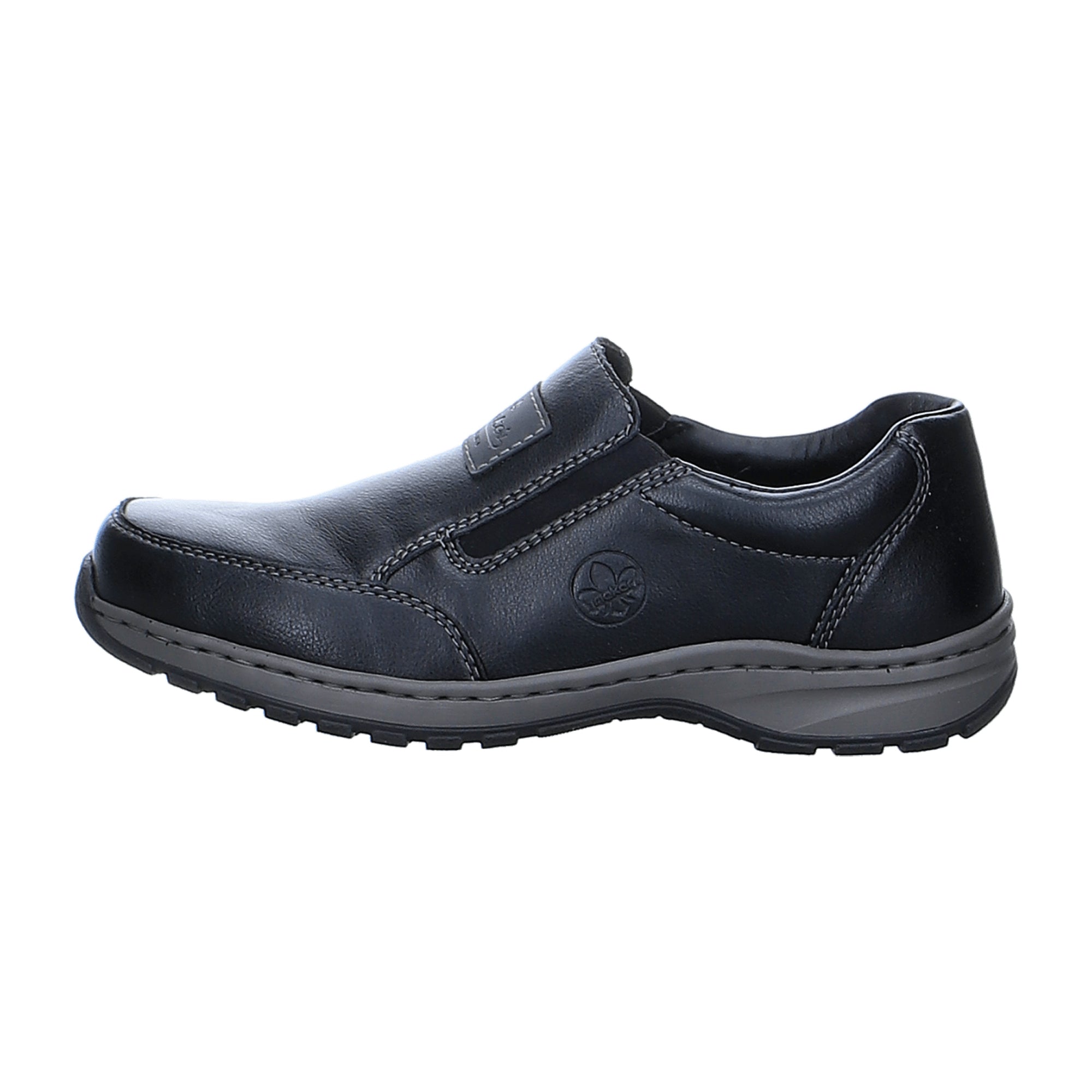 Rieker Men's Black Extra Wide Comfort Shoes with Elastic Entry and Antistress Features