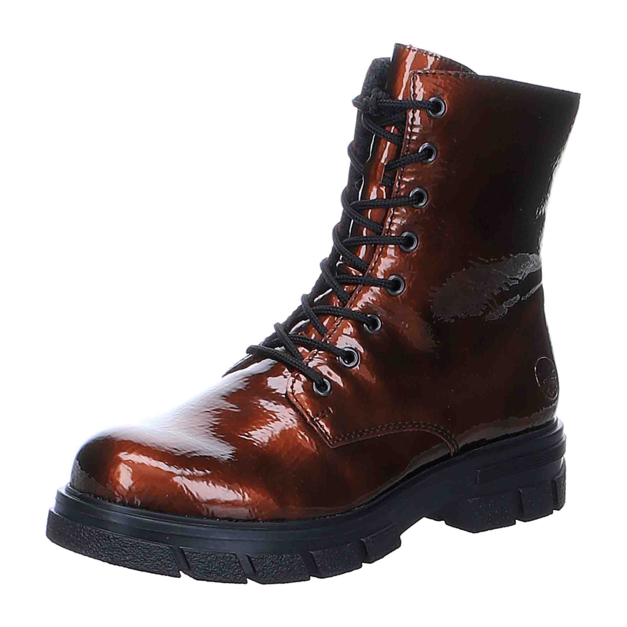 Rieker Women's Brown Lace-Up Ankle Boots with Cold Lining for Fall/Winter