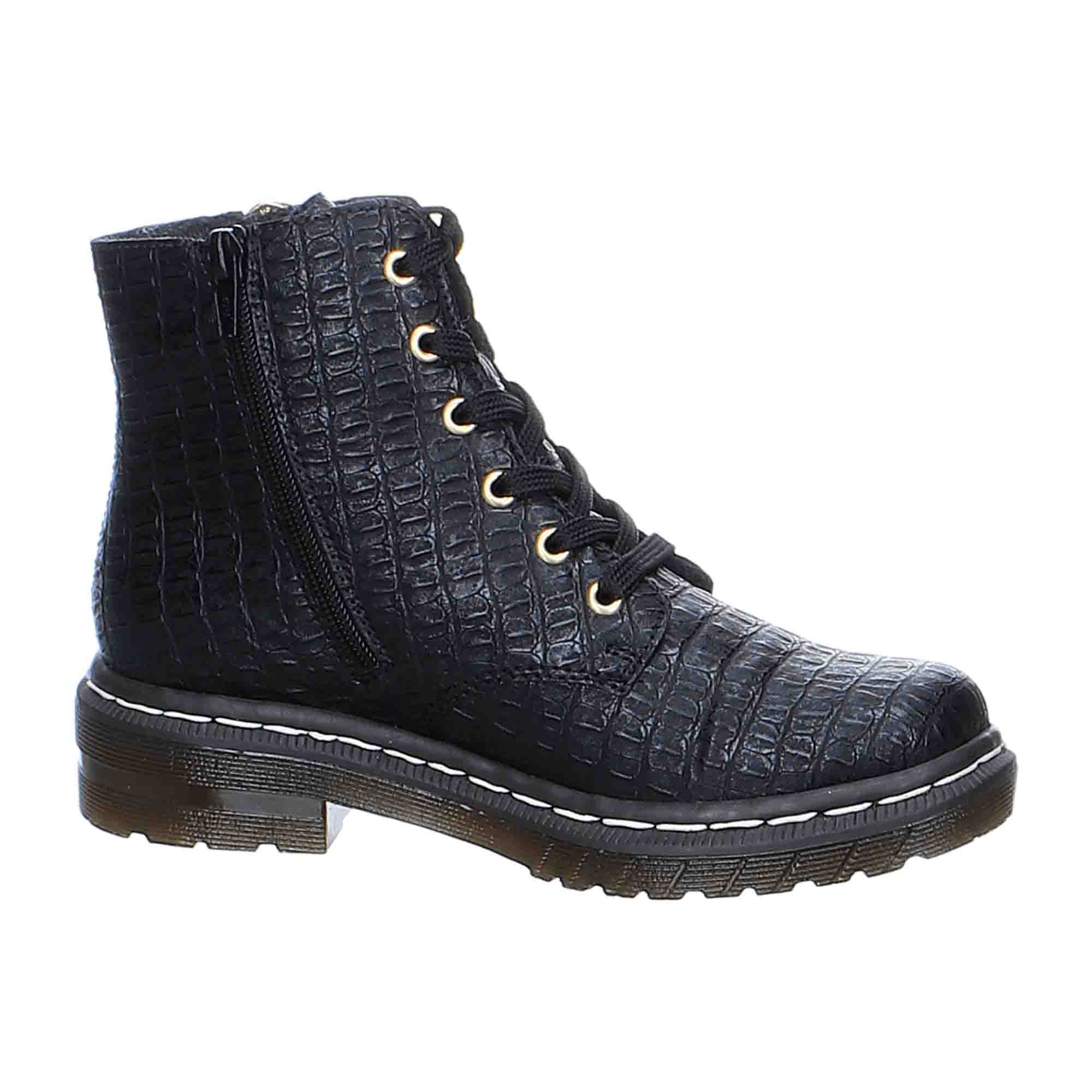 Rieker Women's Black Lace-Up Ankle Boots with Warm Lining for Fall Winter - Bartel-Shop