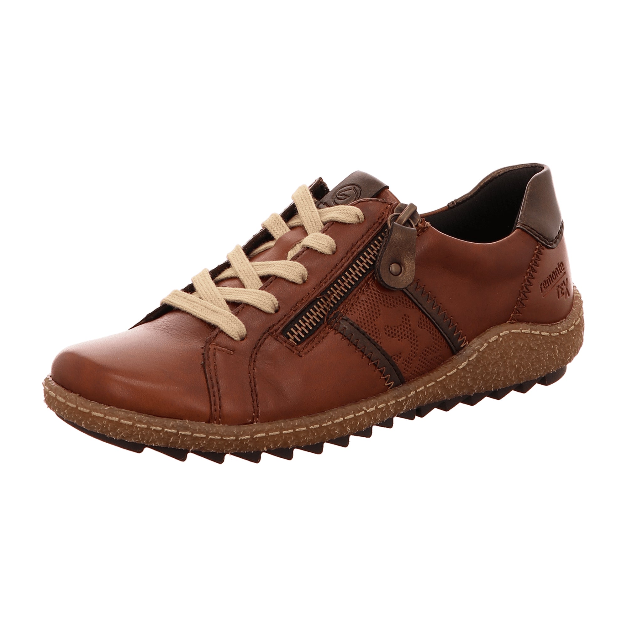 Remonte Brown Comfort Lace-Up Shoes for Women Extra Wide Fit