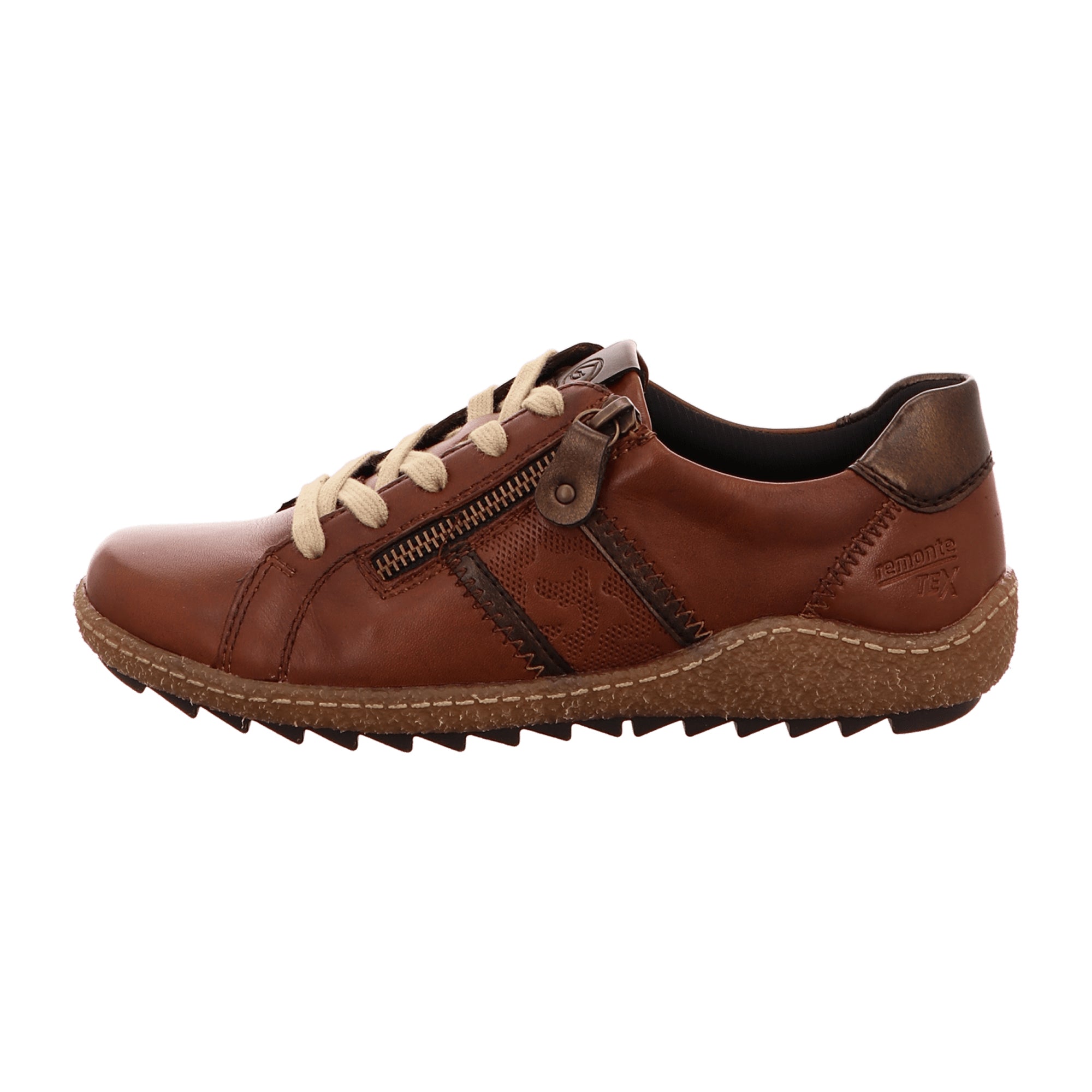 Remonte Brown Comfort Lace-Up Shoes for Women Extra Wide Fit