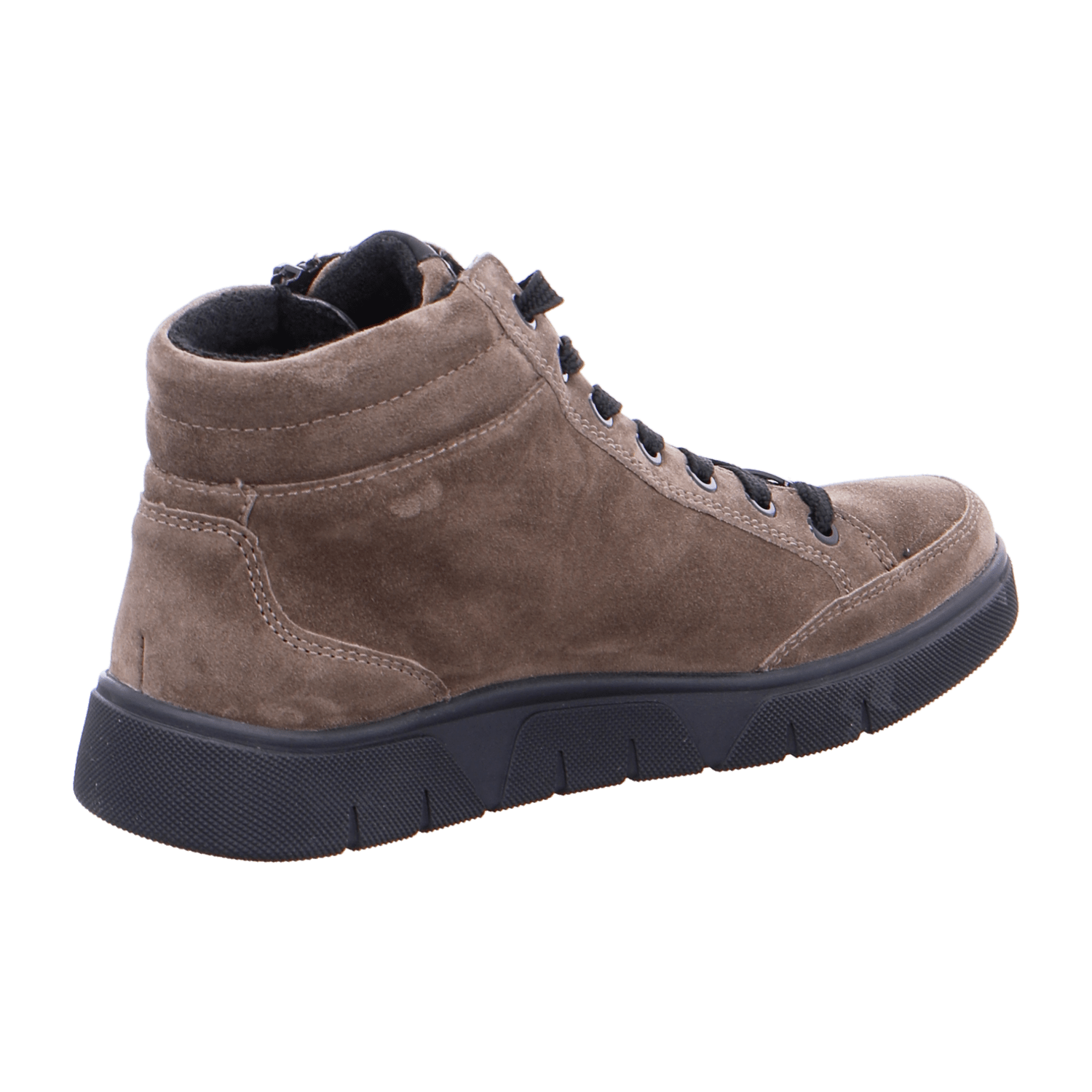 ARA ROM Women's Sneakers in Grey Velour Leather with Lace-Up Closure and Round Toe