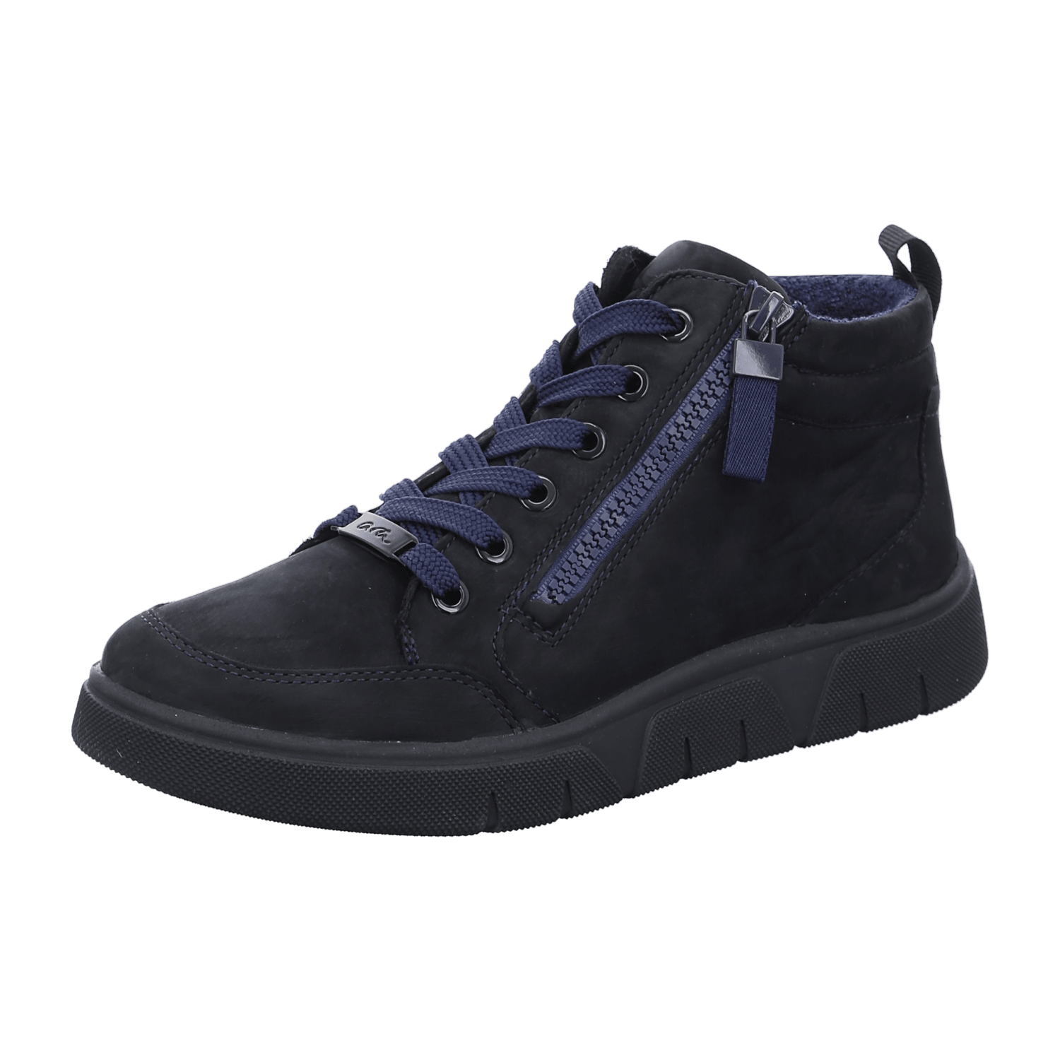 ARA ROM Women's Sneakers in Blue Suede with Lace-Up Closure