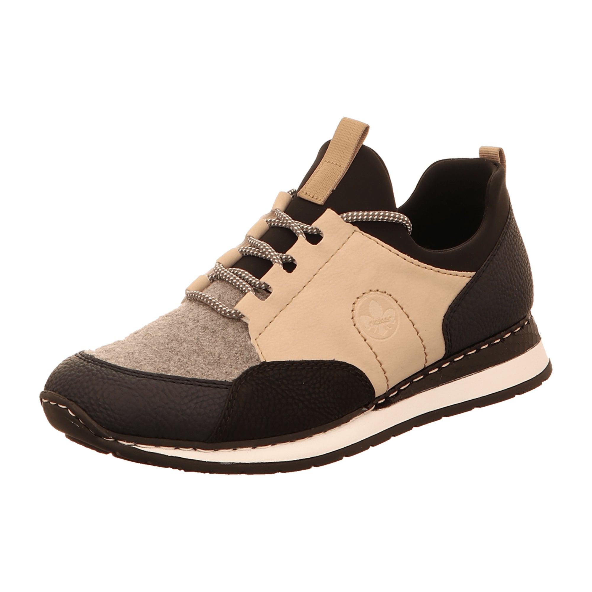Rieker Beige Women's Lace-Up Shoes N308315 Comfortable Synthetic Material