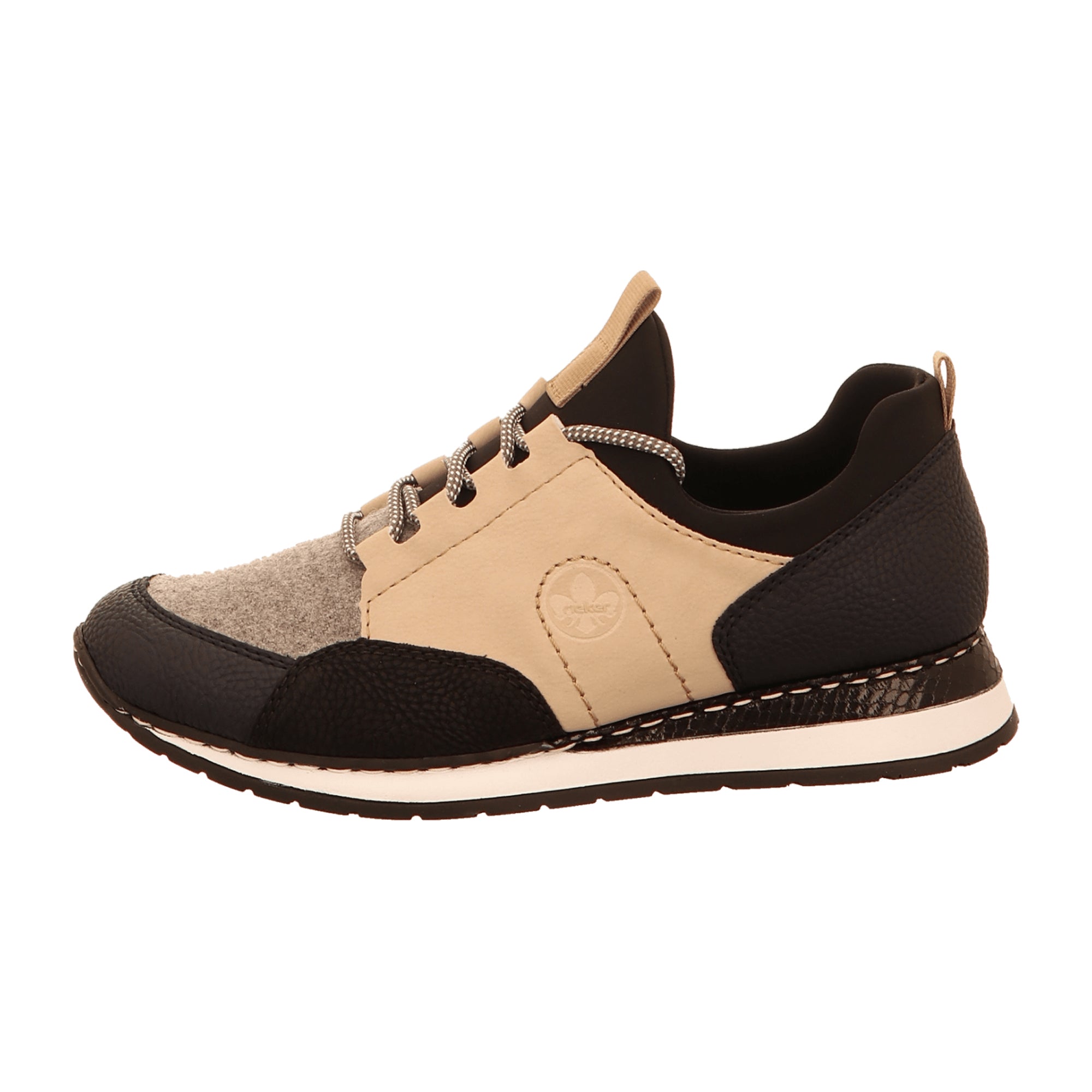 Rieker Beige Women's Lace-Up Shoes N308315 Comfortable Synthetic Material