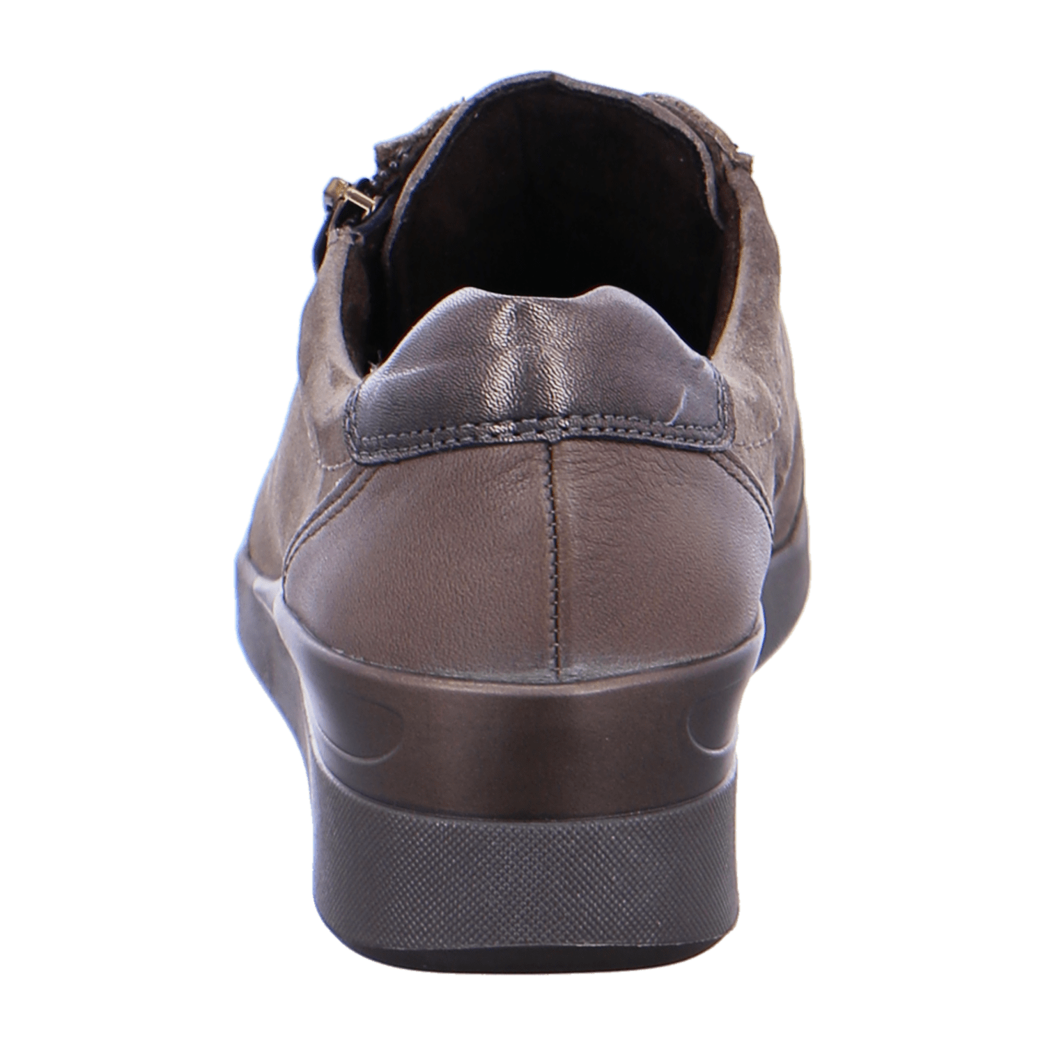 ARA LAZIO Women's Sneakers in Smooth Leather, Grey with Lace-Up Closure and Round Toe