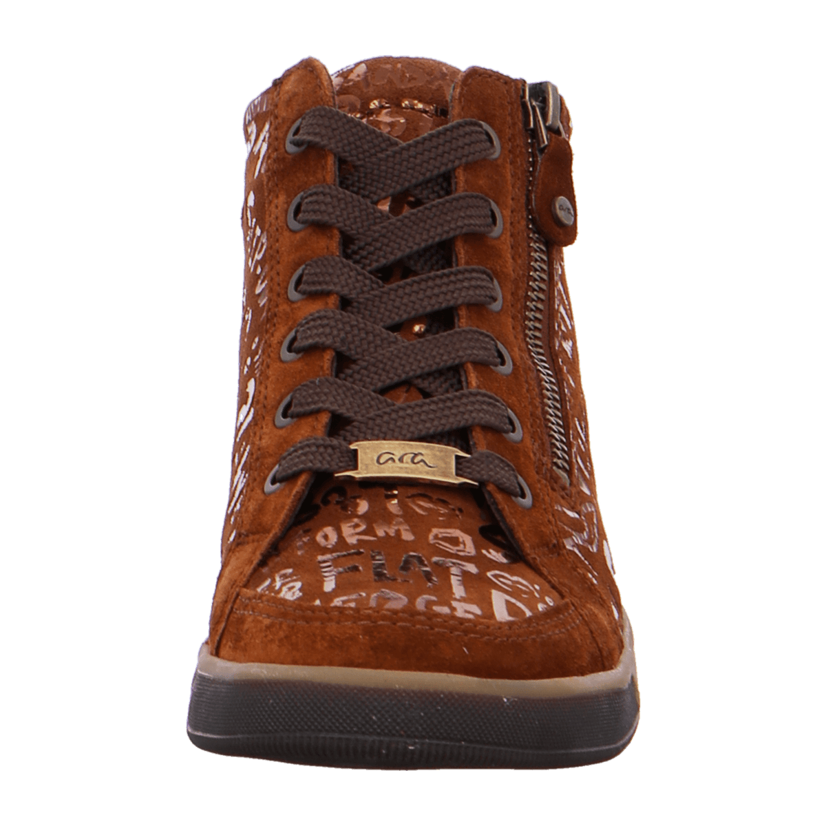ARA Women's Sneakers in Brown Velour Leather with Lace-Up Closure and Cold-Weather Lined Interior