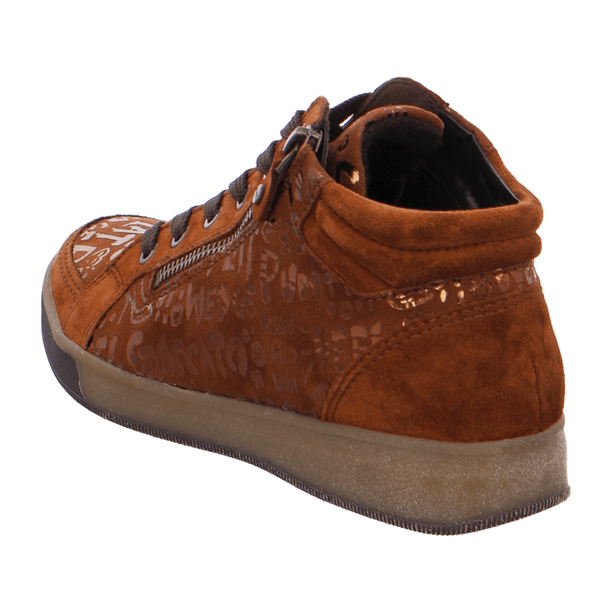 ARA Women's Sneakers in Brown Velour Leather with Lace-Up Closure and Cold-Weather Lined Interior